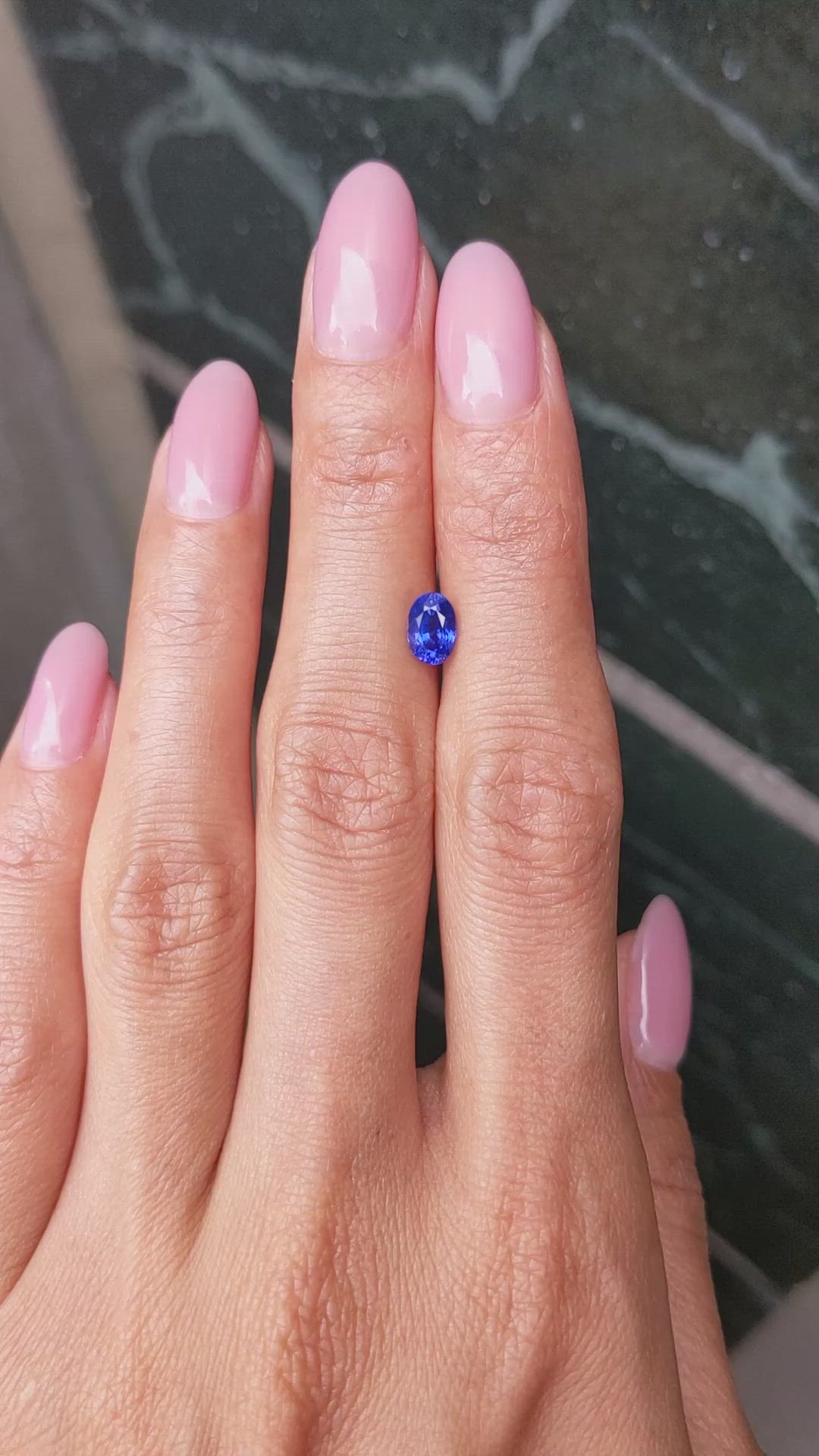 1.10 Ct. Blue Sapphire from Ceylon (Sri Lanka) Size Video
