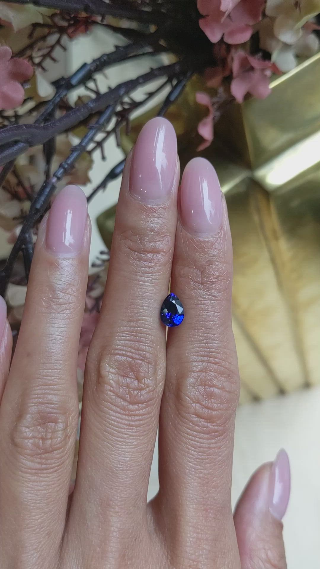 1.30 Ct. Blue Sapphire from Ceylon (Sri Lanka) Size Video