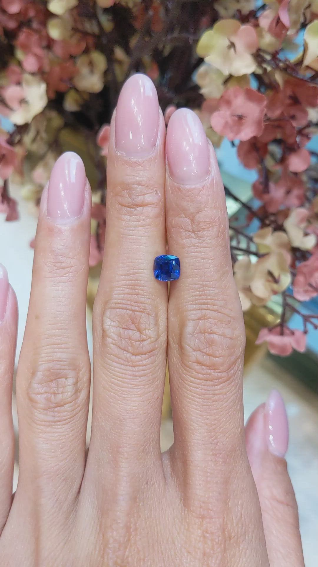 1.30 Ct. Blue Sapphire from Ceylon (Sri Lanka) Size Video