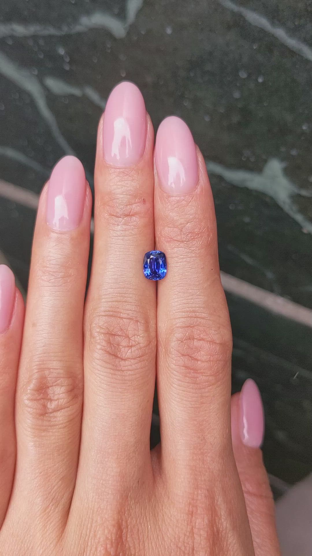 1.33 Ct. Blue Sapphire from Ceylon (Sri Lanka) Size Video