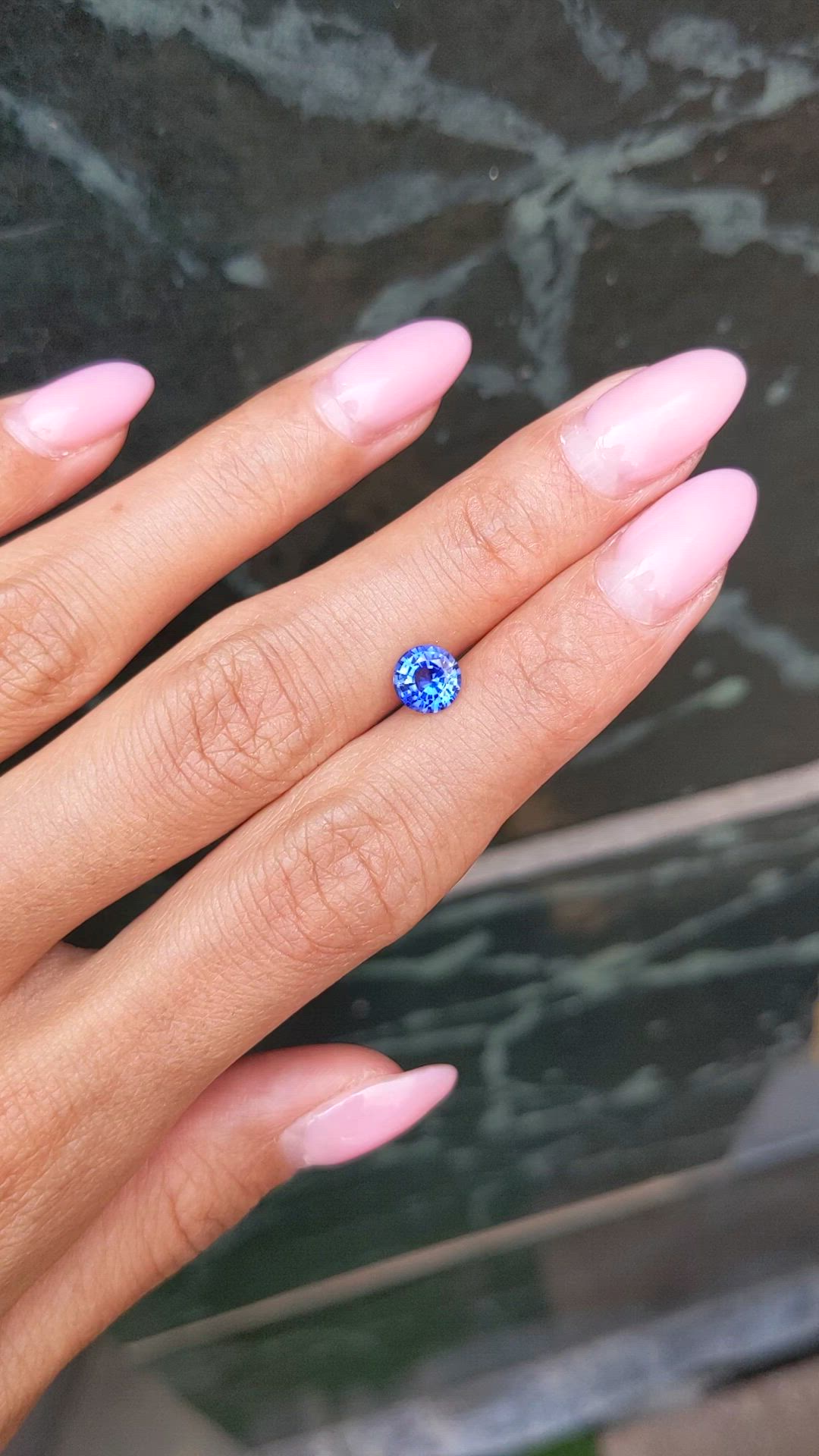1.03 Ct. Blue Sapphire from Ceylon (Sri Lanka) Size Video