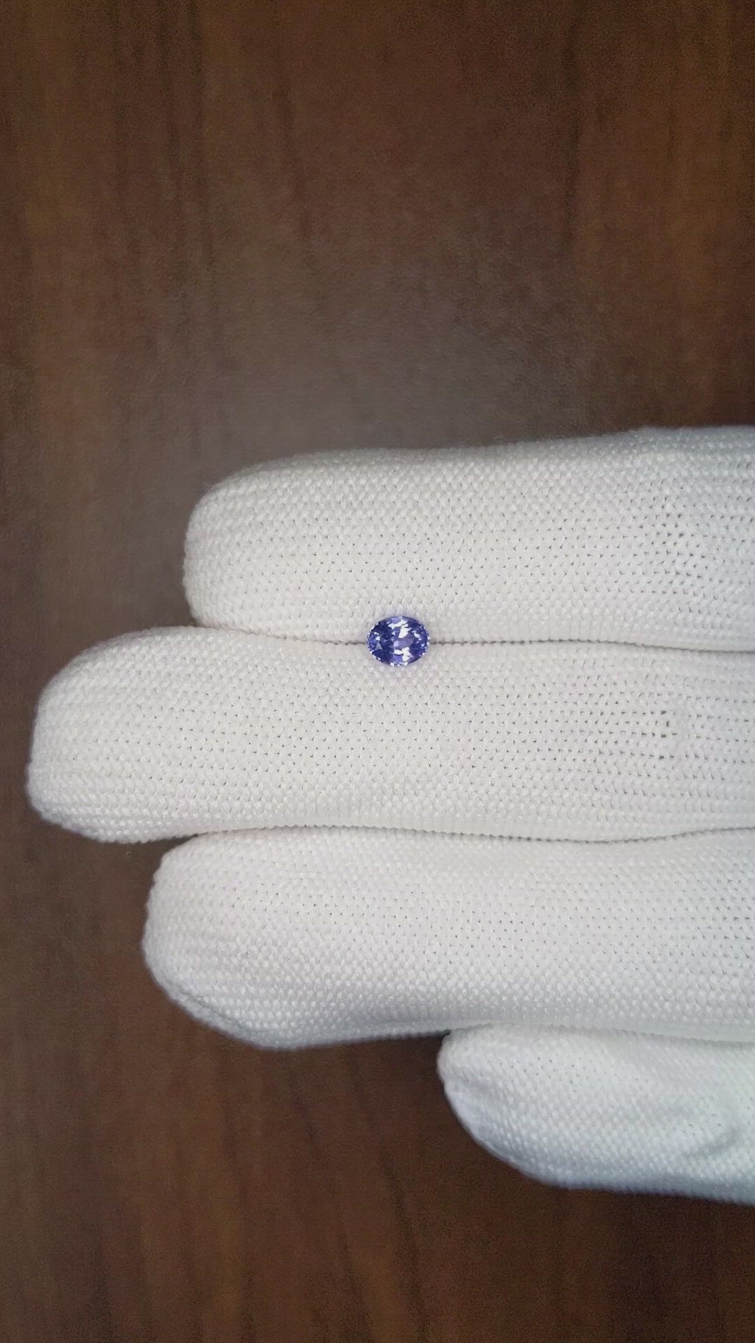 0.49 Ct. Blue Sapphire from Ceylon (Sri Lanka) Size Video