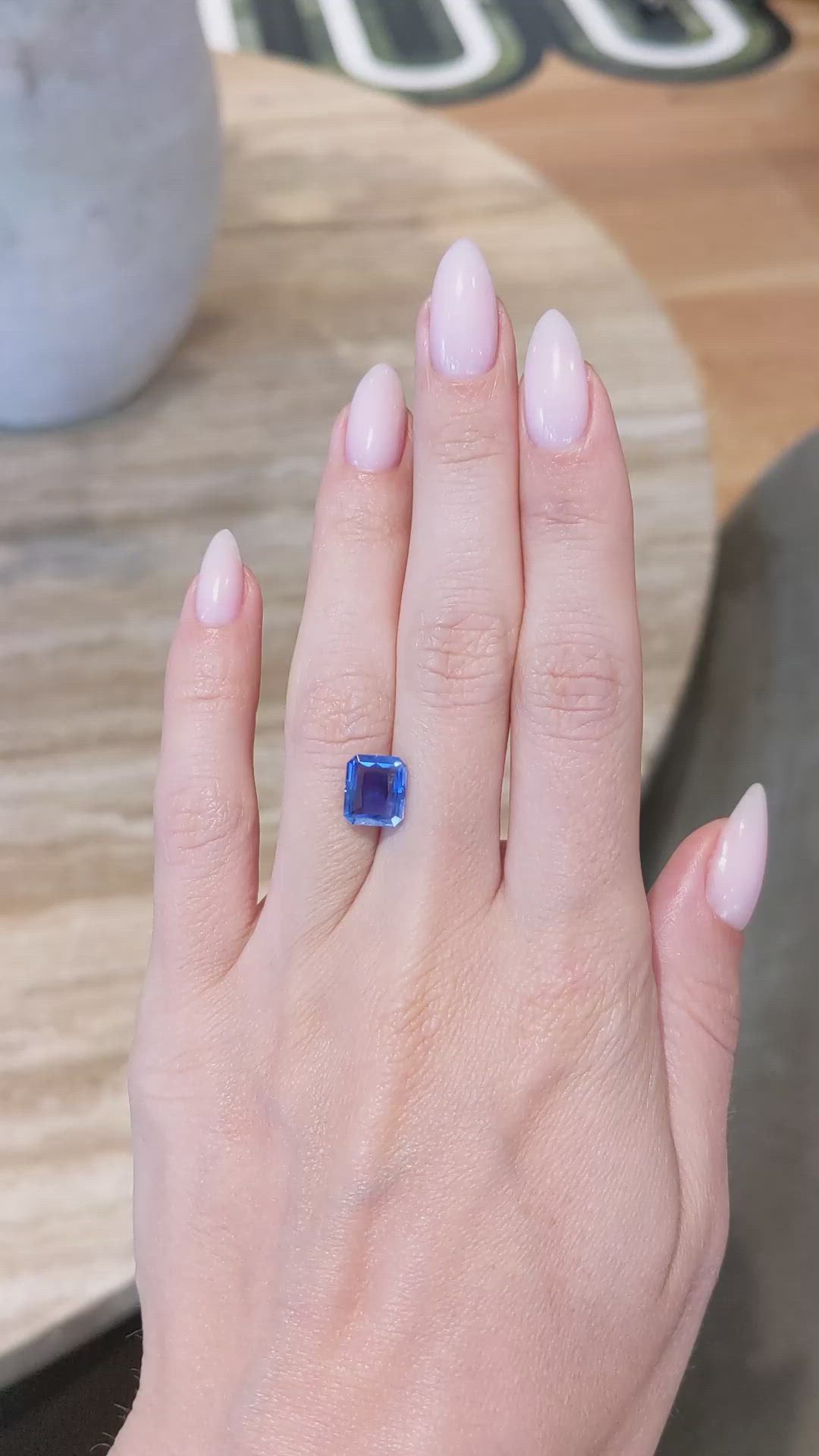 3.44 Ct. Blue Sapphire from Ceylon (Sri Lanka) Size Video