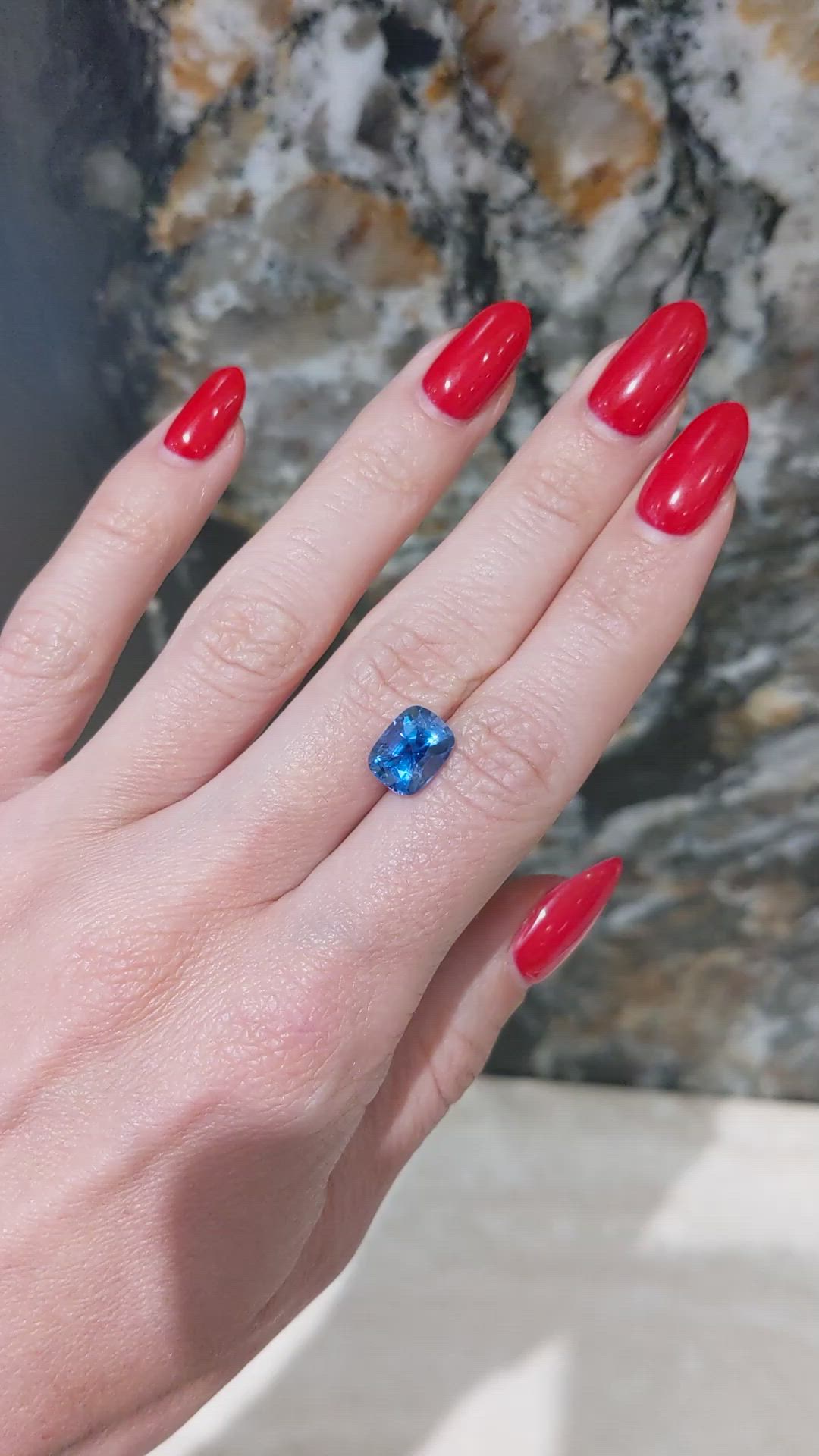 3.62 Ct. Blue Sapphire from Ceylon (Sri Lanka) Size Video