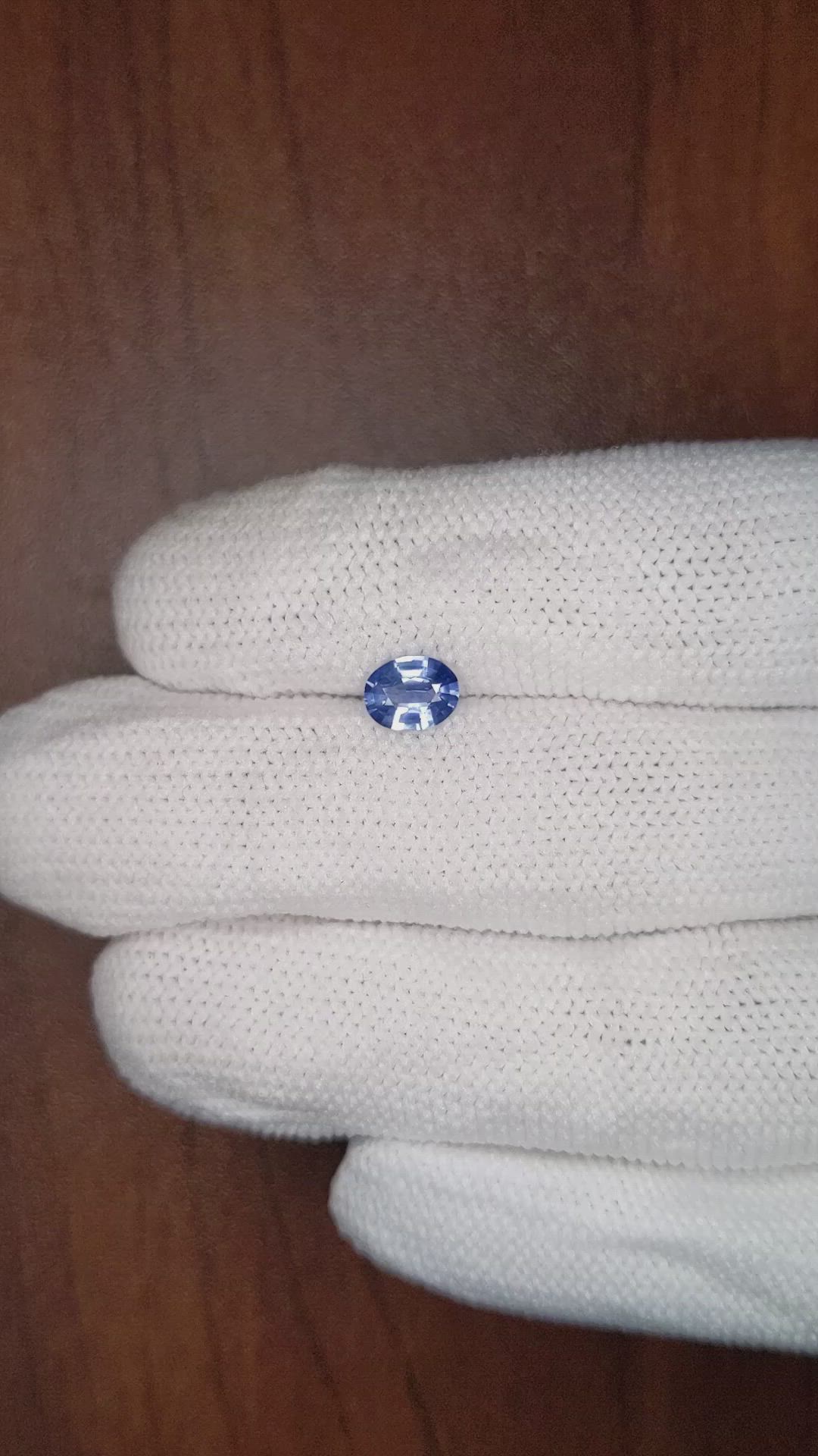 0.77 Ct. Blue Sapphire from Ceylon (Sri Lanka) Size Video