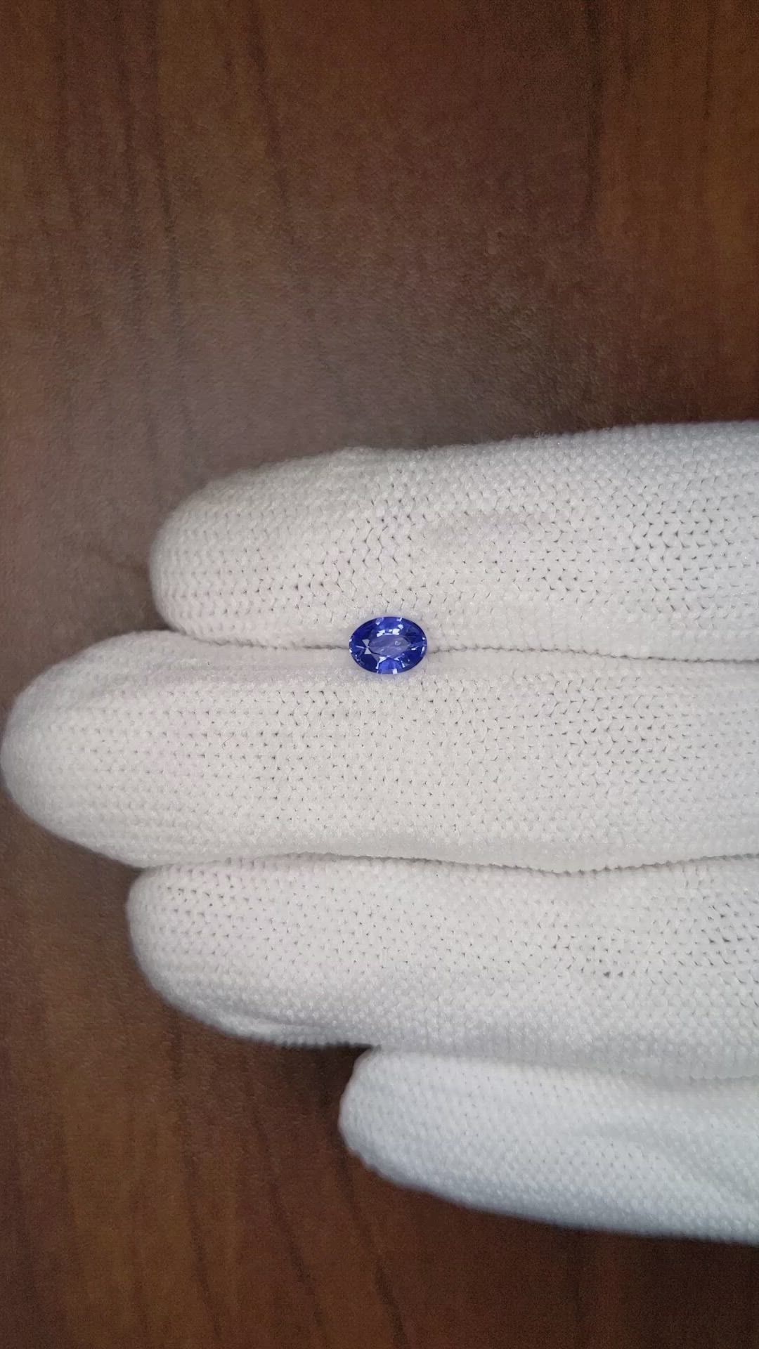 0.63 Ct. Blue Sapphire from Ceylon (Sri Lanka) Size Video