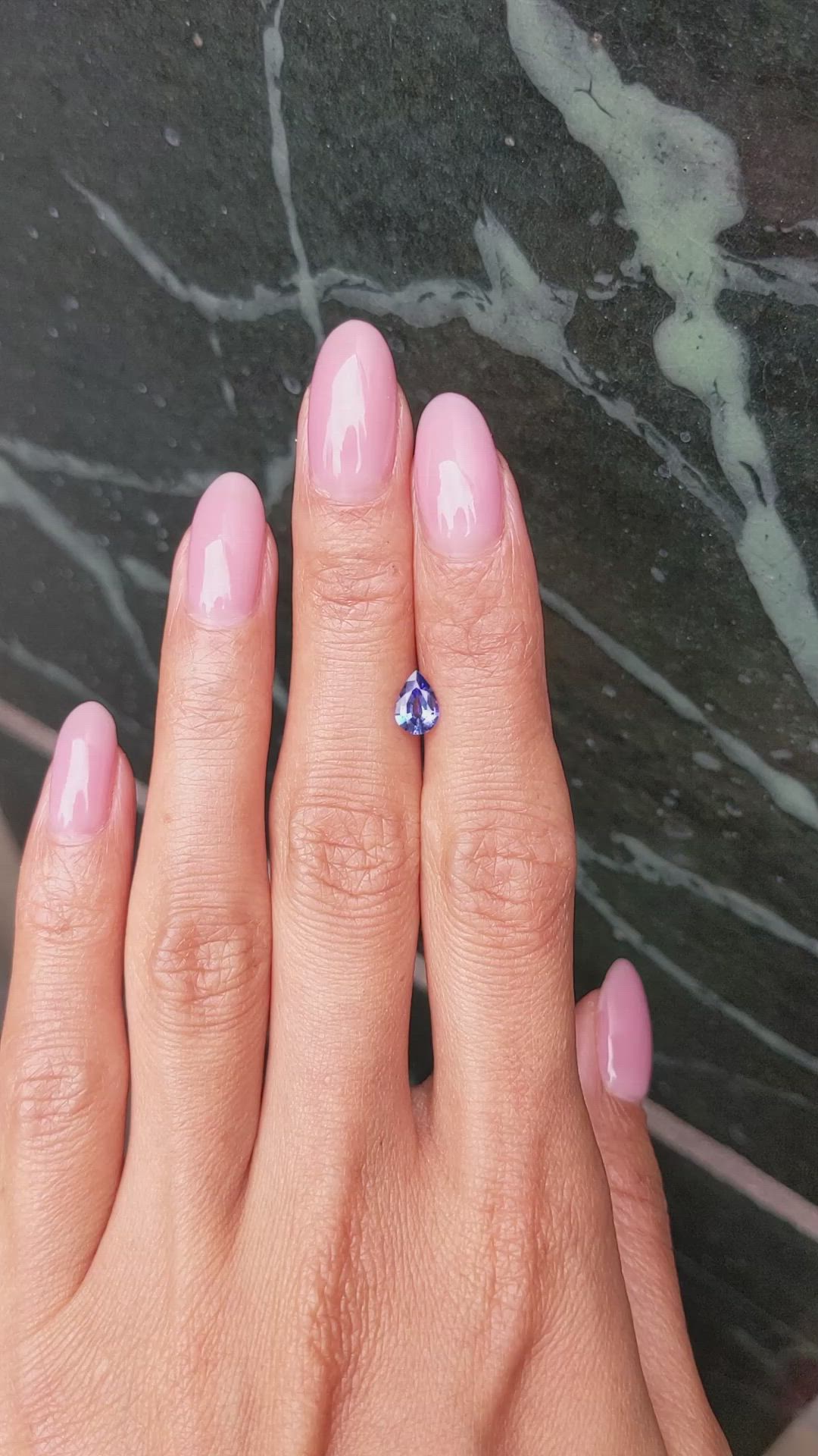 0.68 Ct. Blue Sapphire from Ceylon (Sri Lanka) Size Video