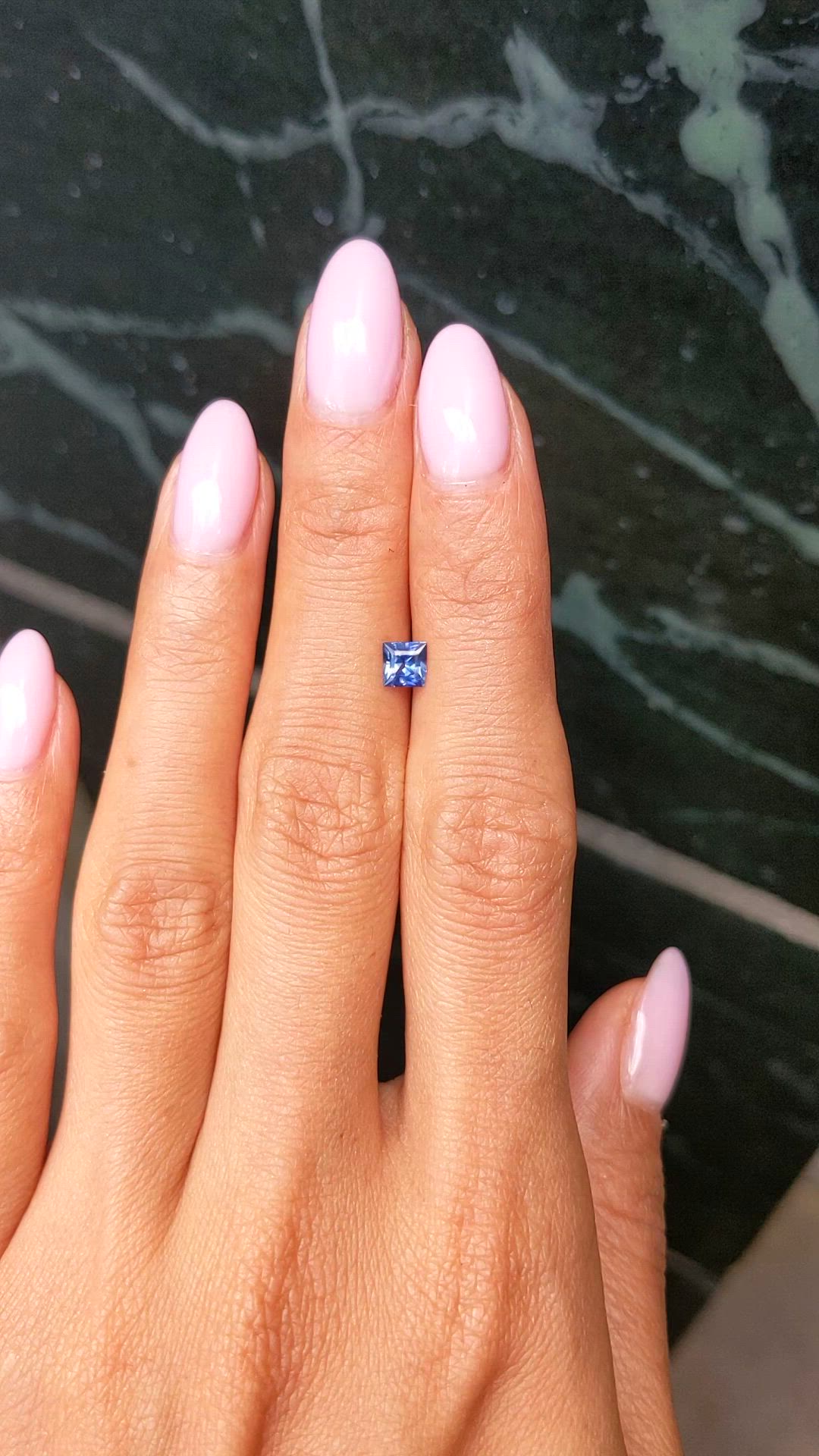 0.54 Ct. Blue Sapphire from Ceylon (Sri Lanka) Size Video