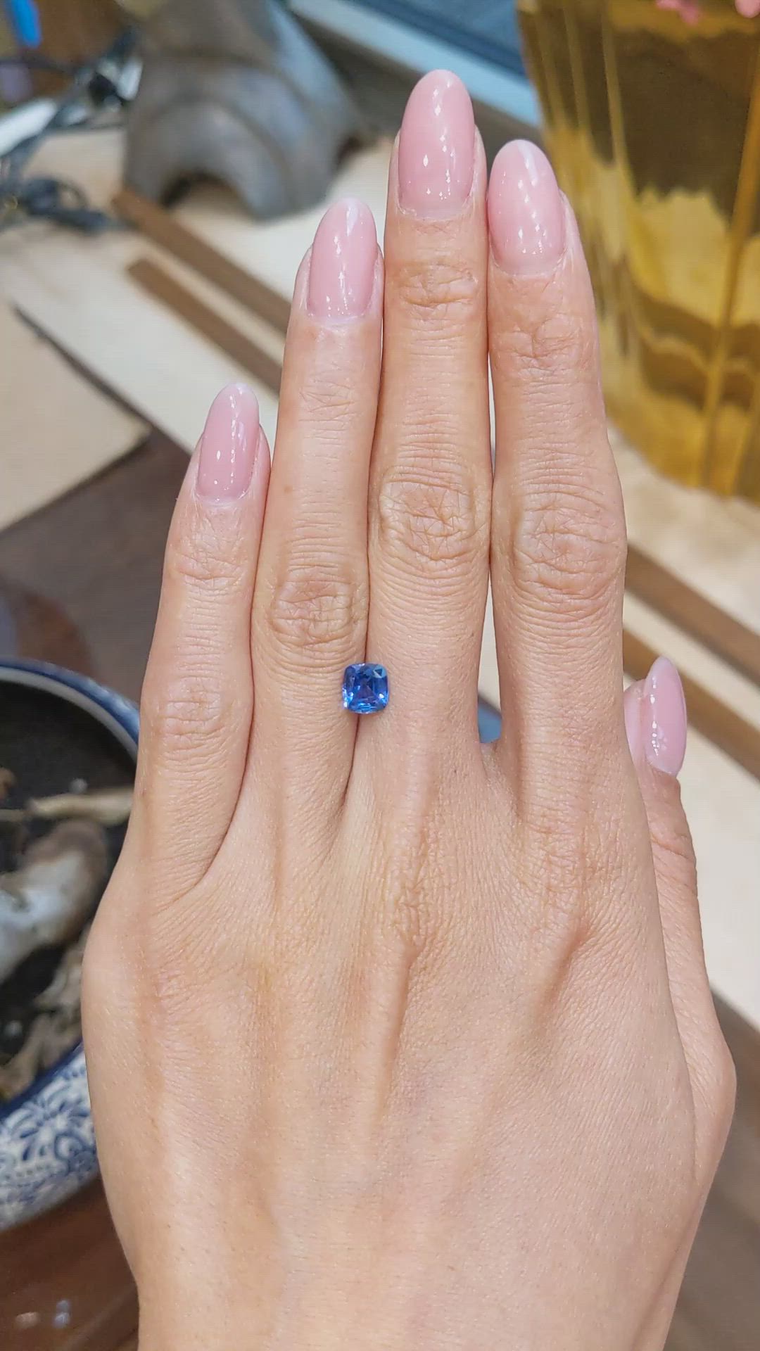 1.16 Ct. Blue Sapphire from Ceylon (Sri Lanka) Size Video