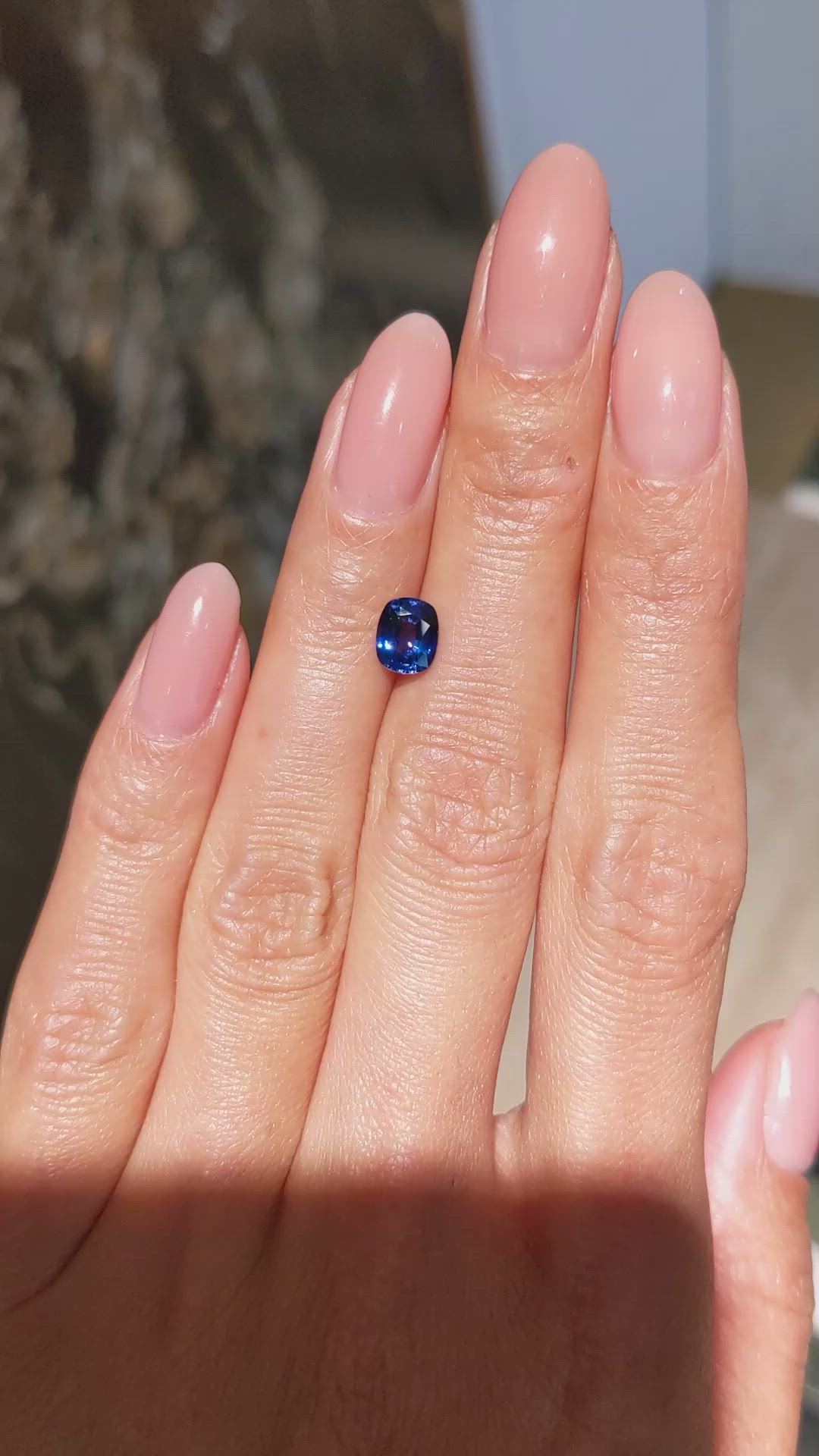 1.04 Ct. Blue Sapphire from Ceylon (Sri Lanka) Size Video