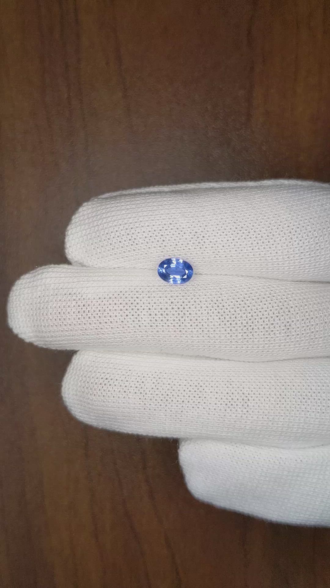 0.97 Ct. Blue Sapphire from Ceylon (Sri Lanka) Size Video