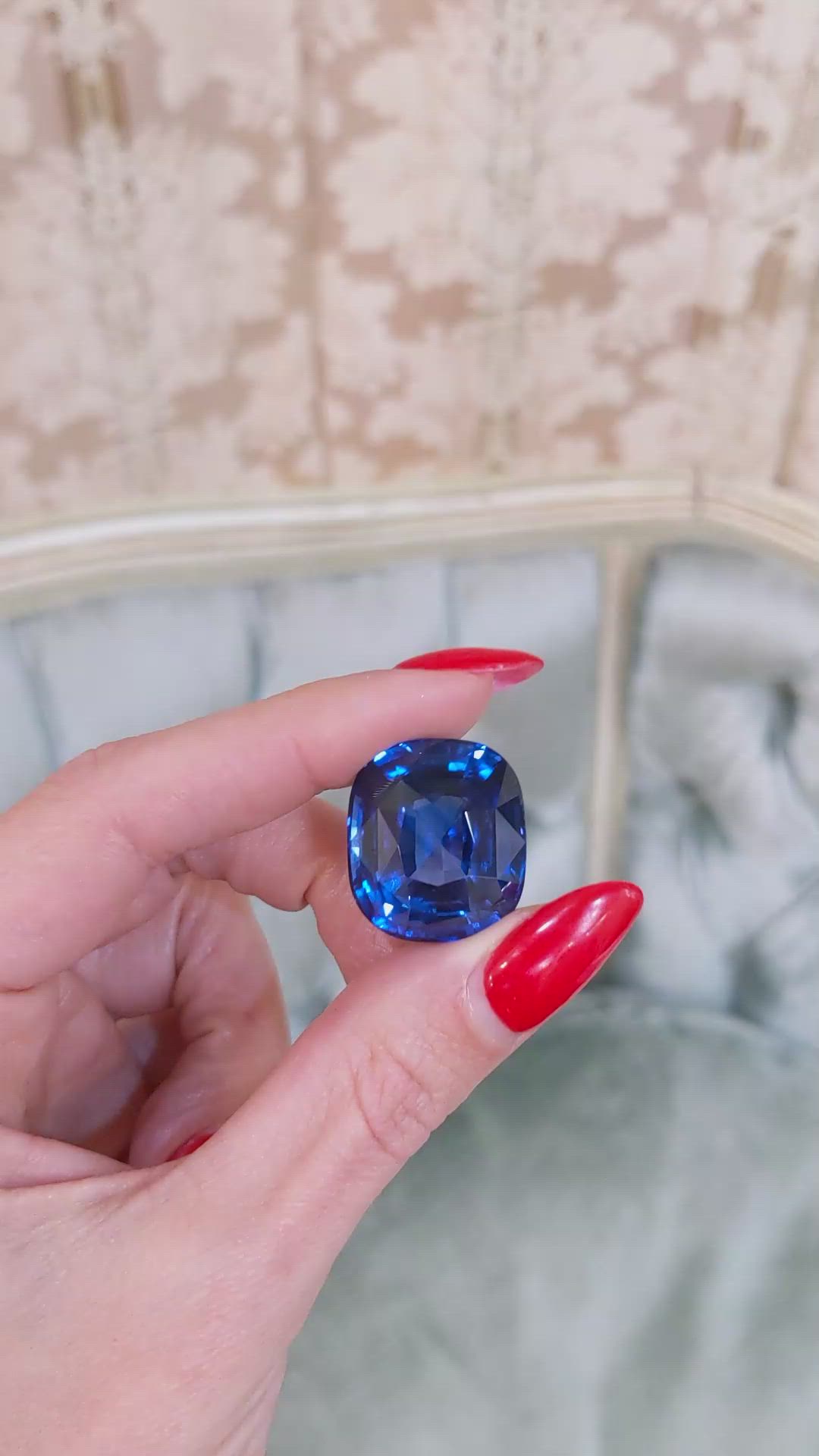52.27 Ct. Blue Sapphire from Ceylon (Sri Lanka) Size Video