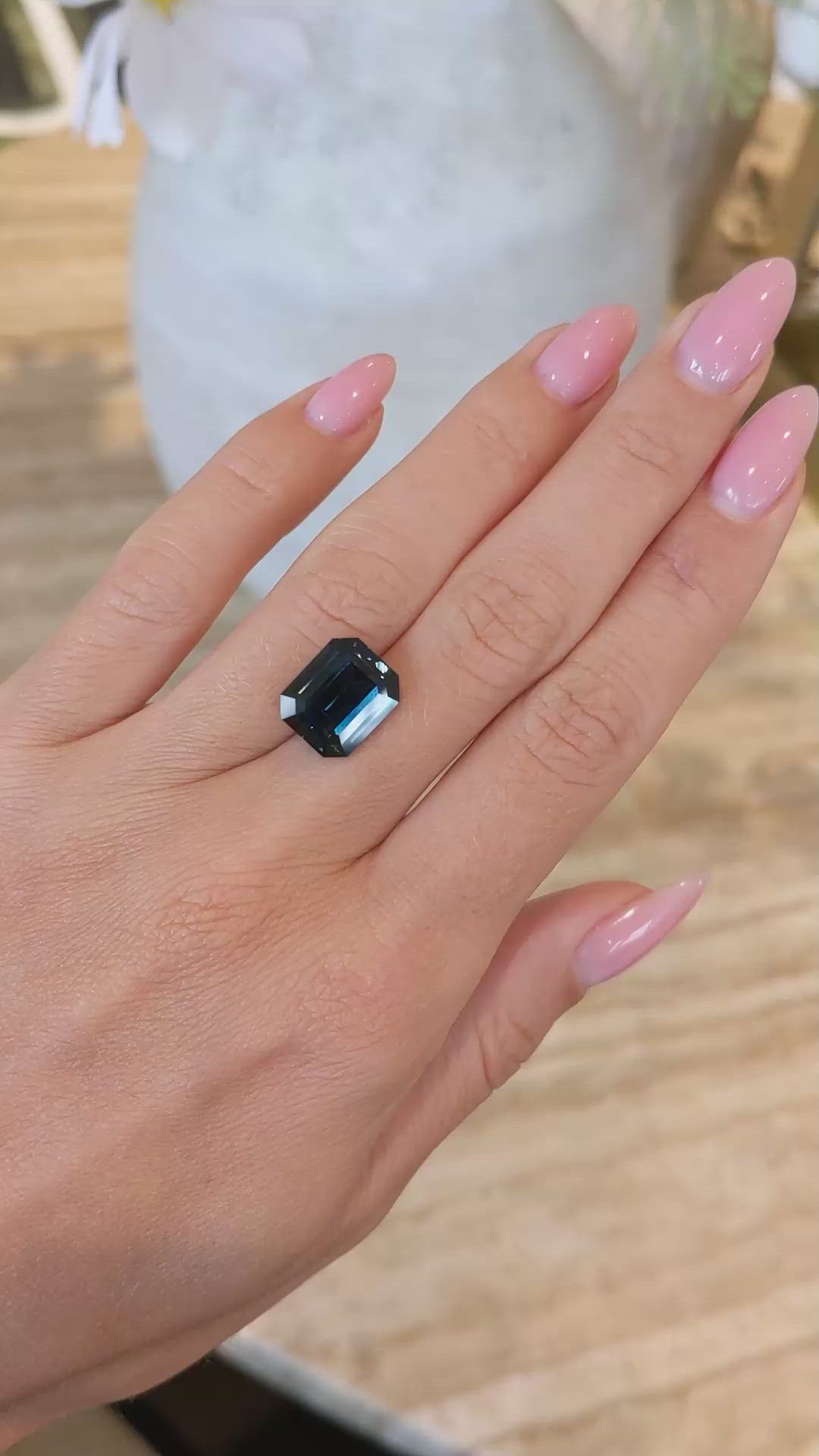 8.60 Ct. Greenish Blue Sapphire from Madagascar Size Video