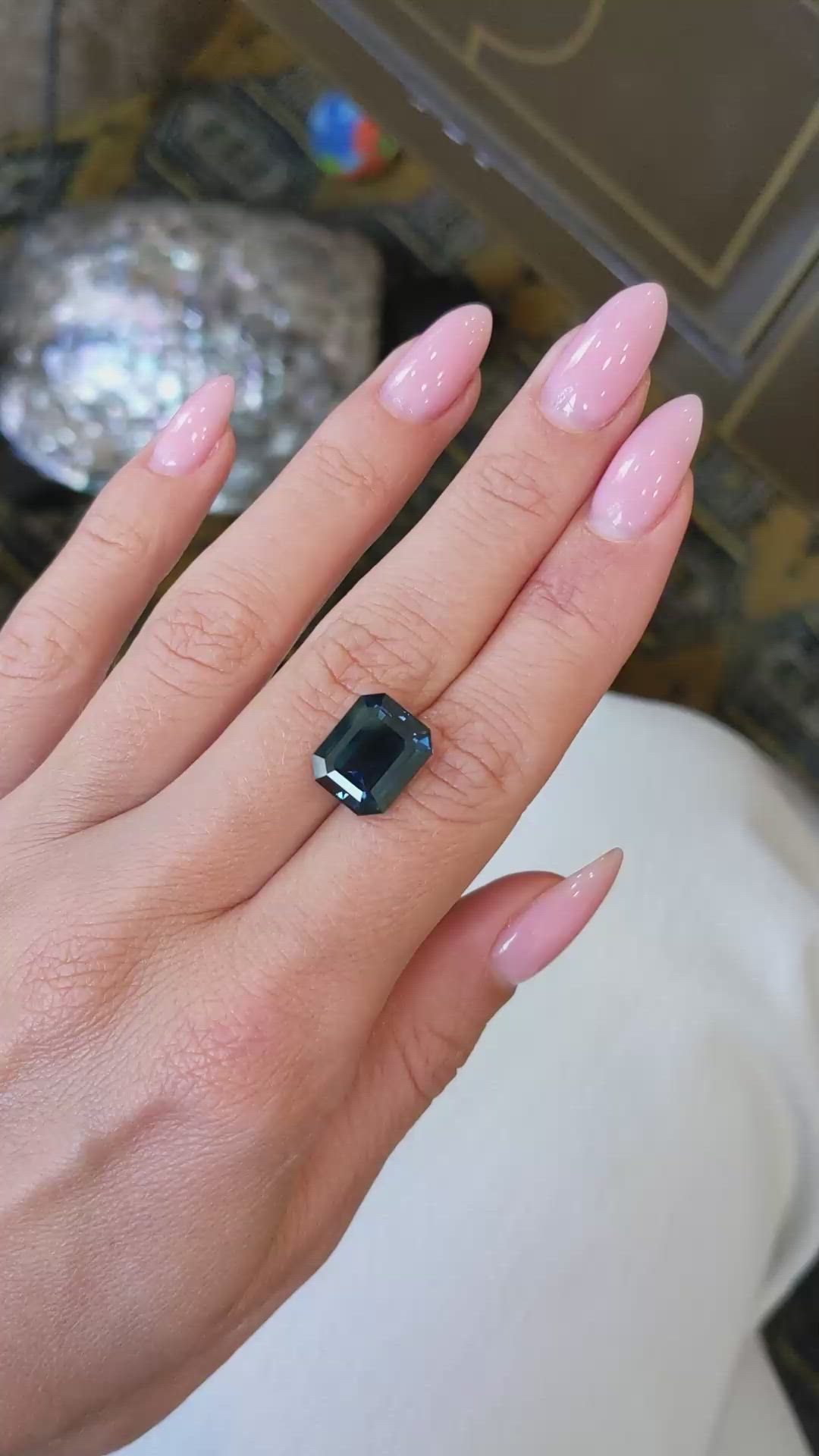 8.60 Ct. Greenish Blue Sapphire from Madagascar Size Video