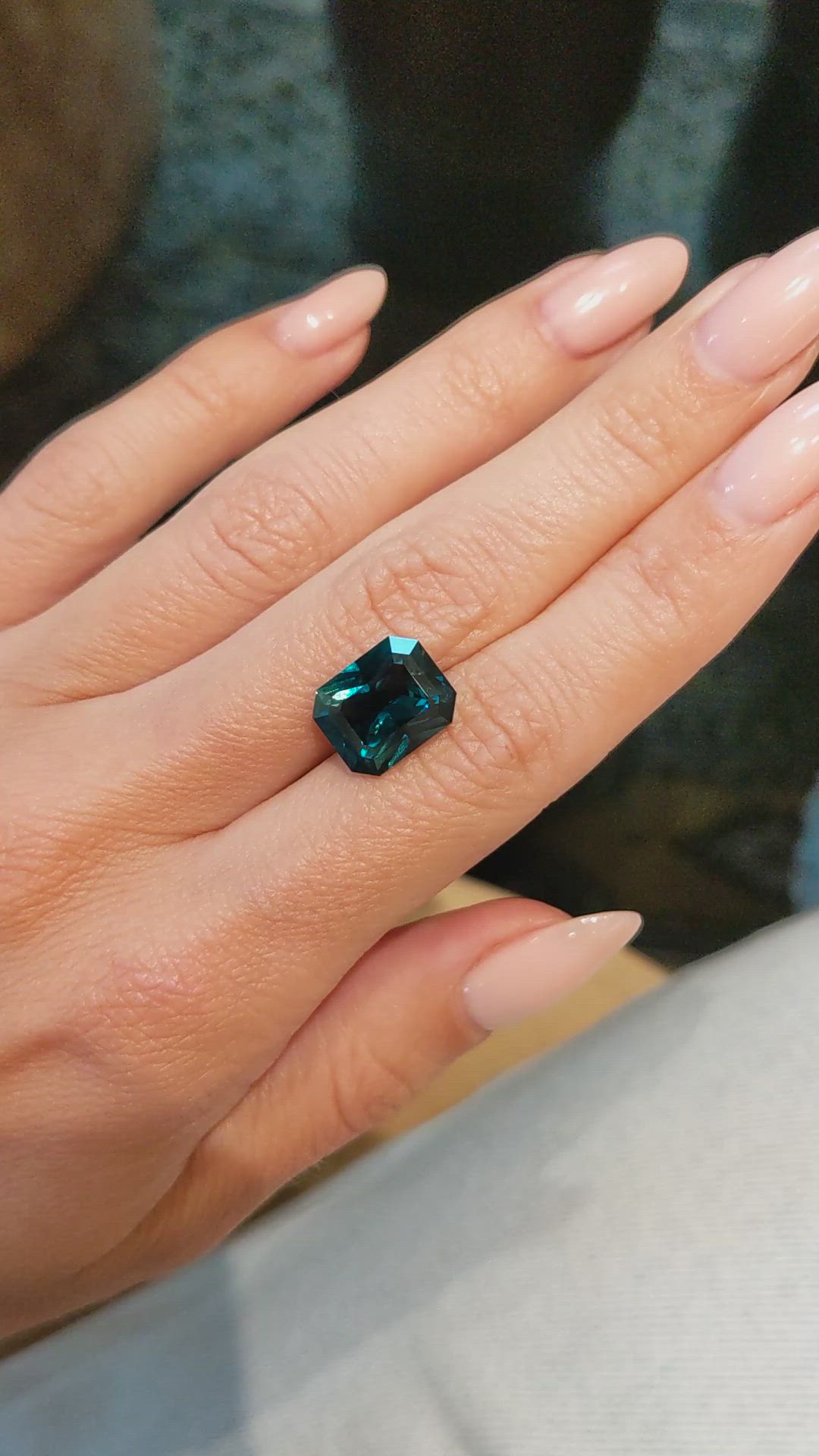 7.43 Ct. Greenish Blue Sapphire from Madagascar Size Video