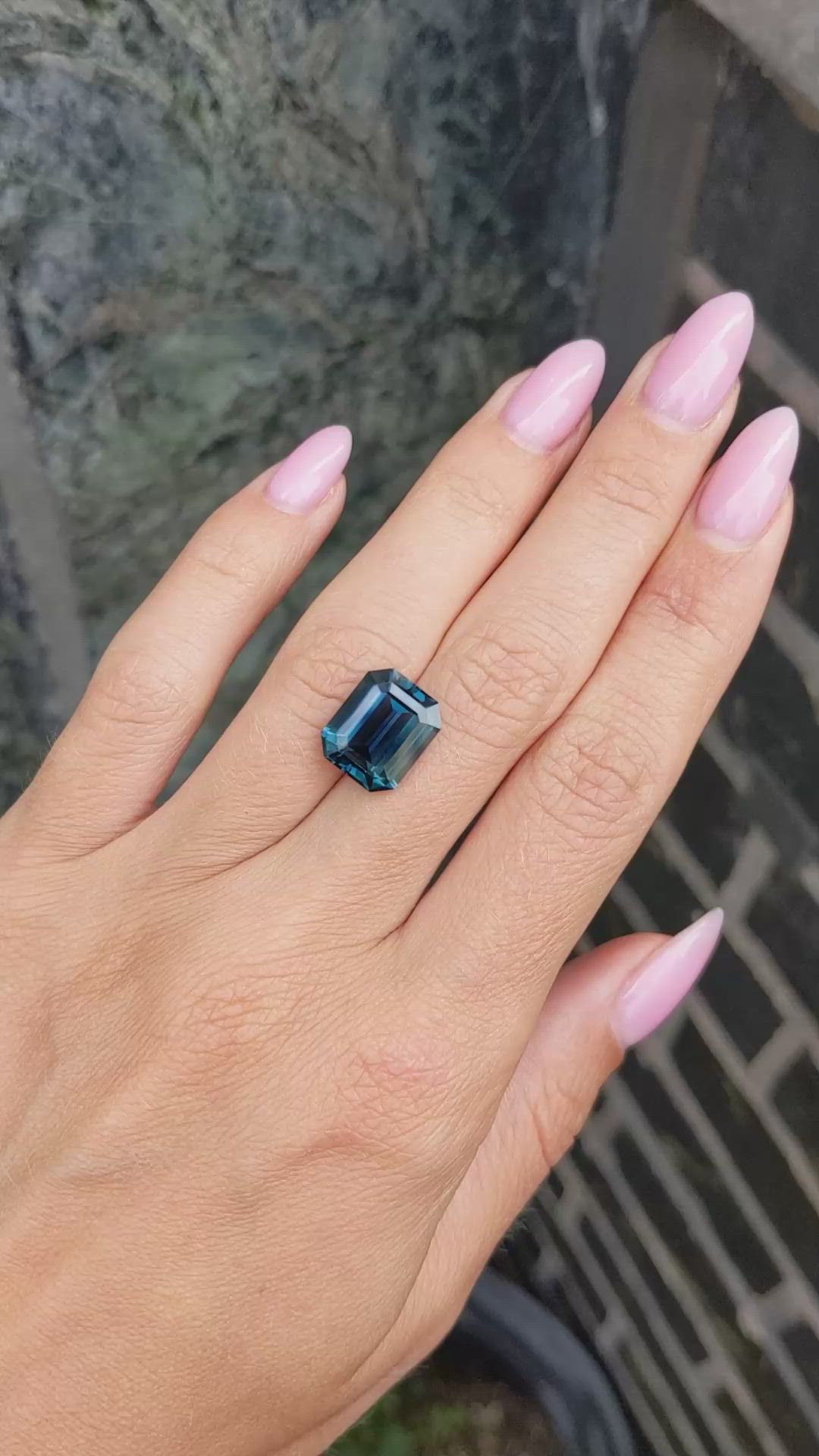 8.60 Ct. Greenish Blue Sapphire from Madagascar Size Video