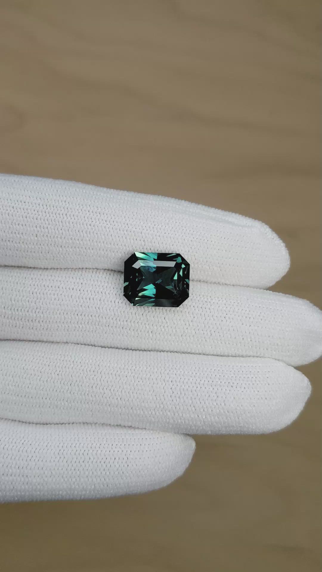 7.43 Ct. Greenish Blue Sapphire from Madagascar Size Video