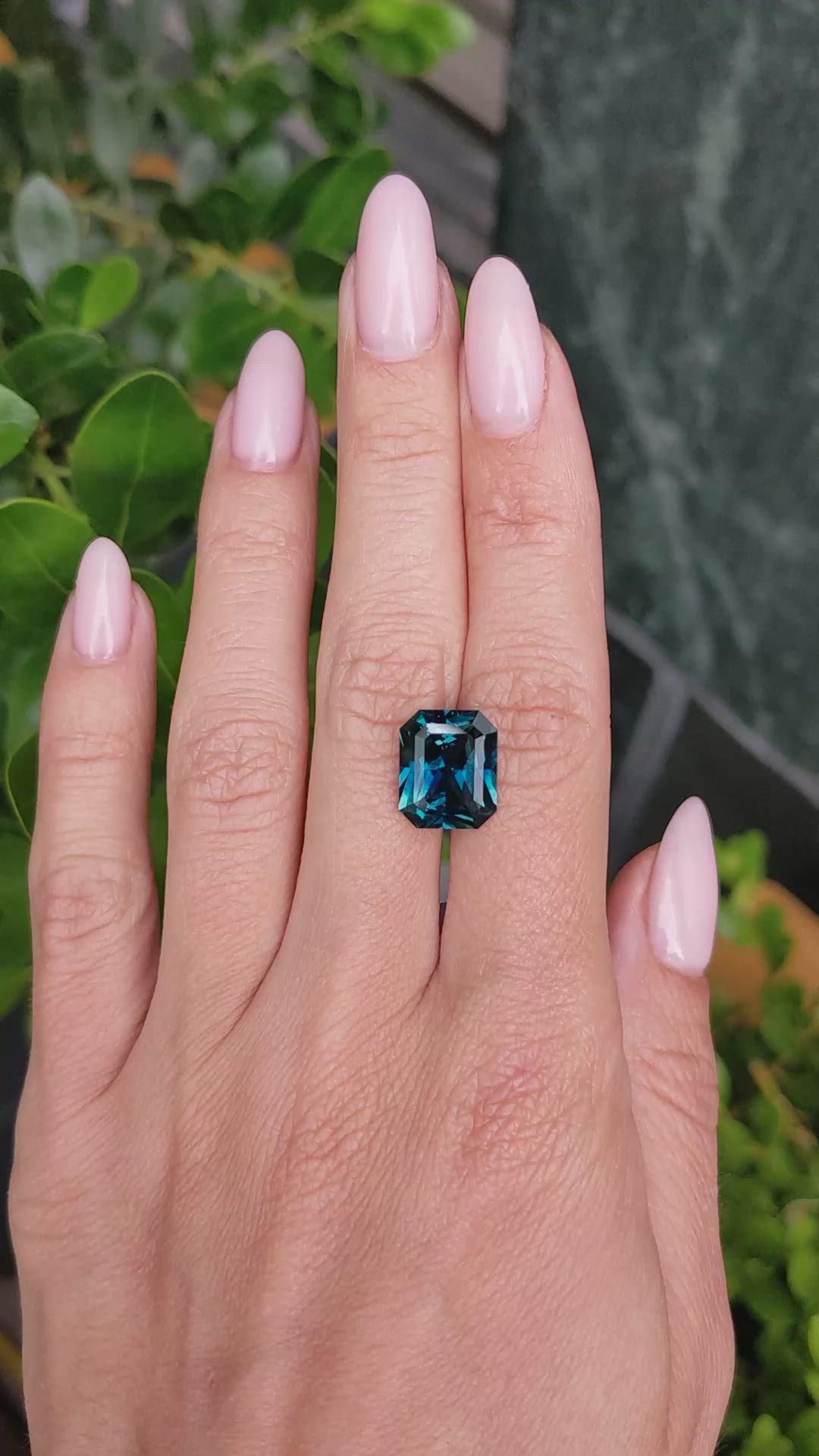 7.43 Ct. Greenish Blue Sapphire from Madagascar Size Video