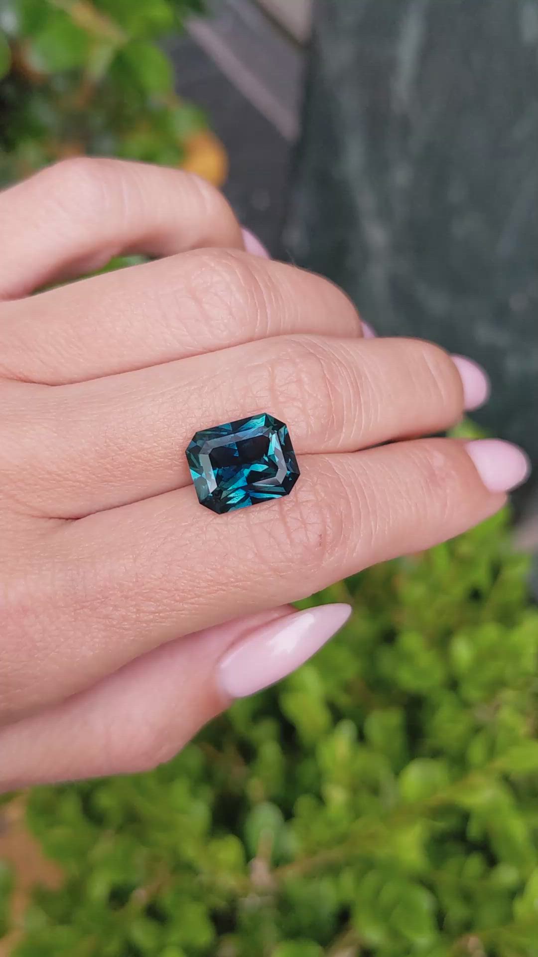 7.43 Ct. Greenish Blue Sapphire from Madagascar Size Video