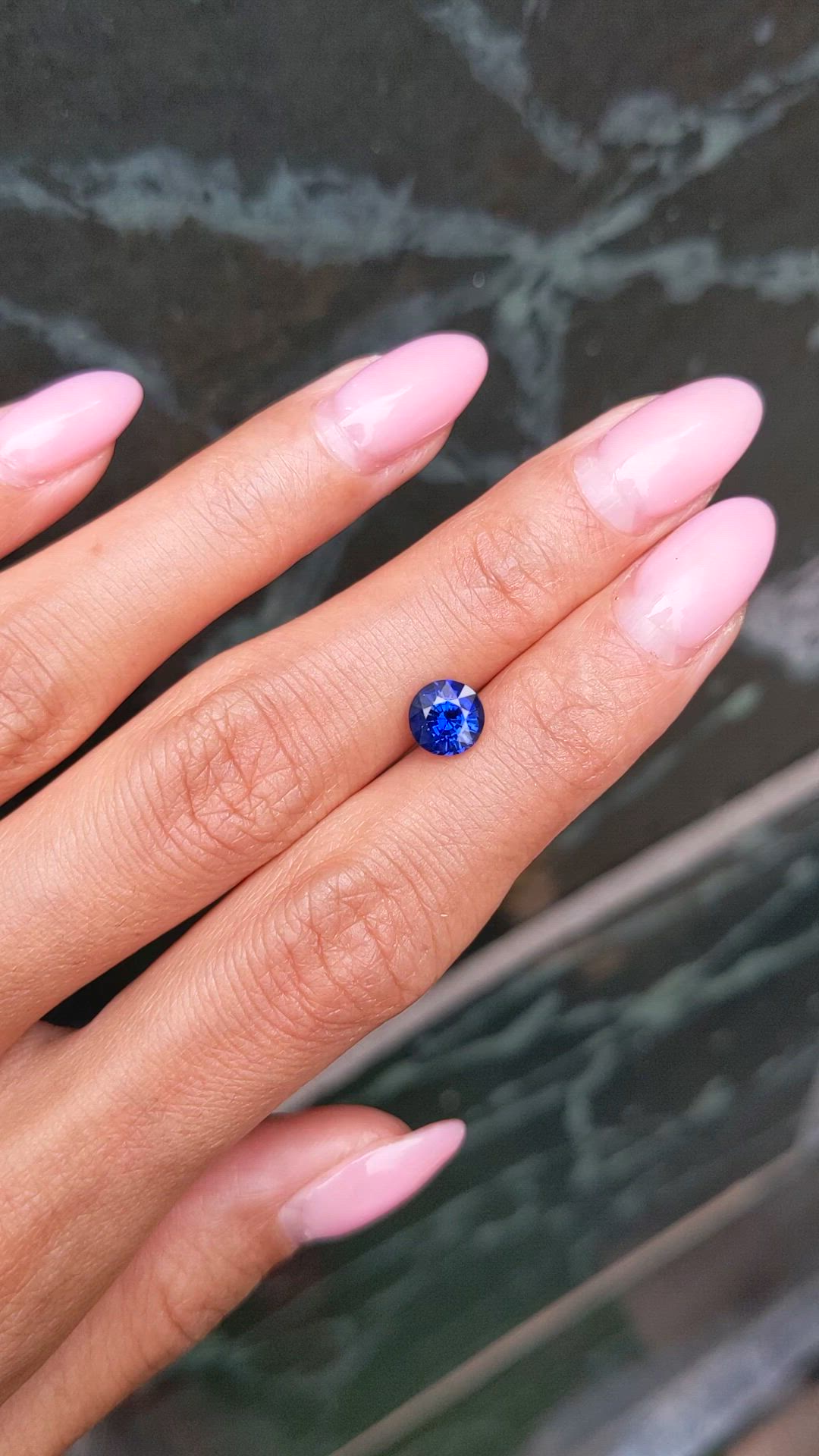 1.37 Ct. Blue Sapphire from Ceylon (Sri Lanka) Size Video
