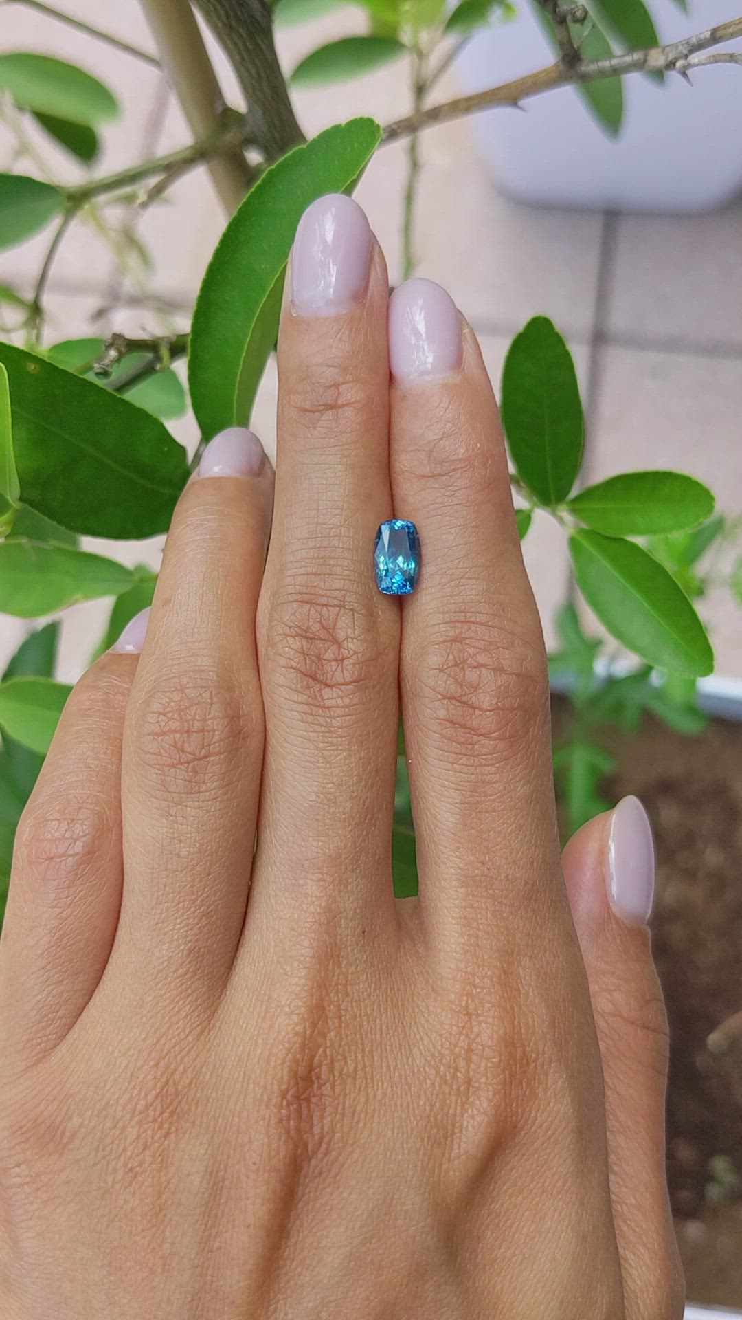 1.95 Ct. Greenish Blue Sapphire from Montana Size Video