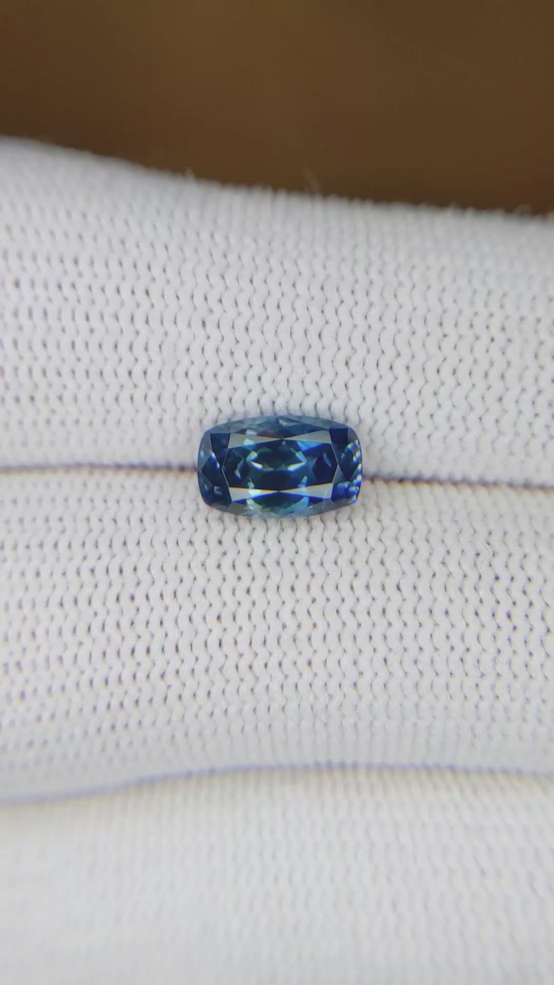 1.95 Ct. Greenish Blue Sapphire from Montana Size Video