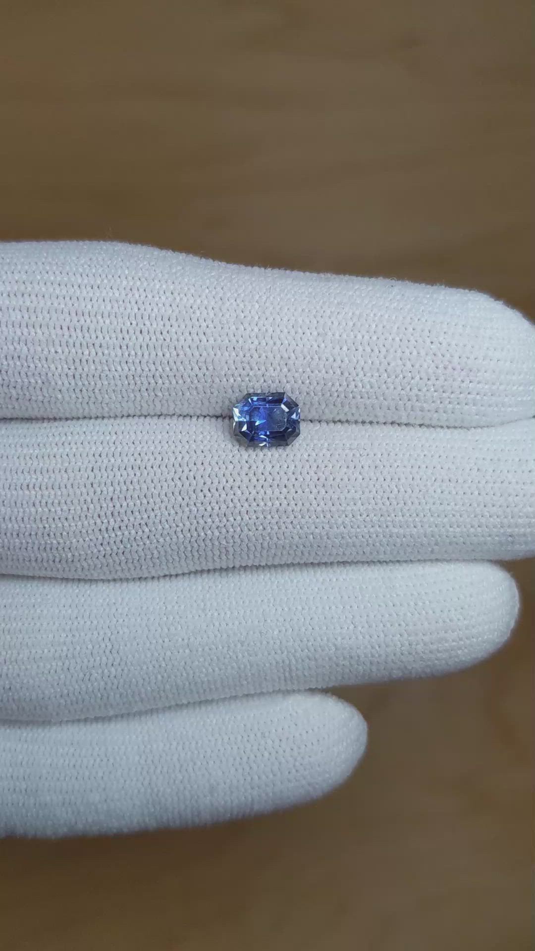 1.68 Ct. Greenish Blue Sapphire from Montana Size Video
