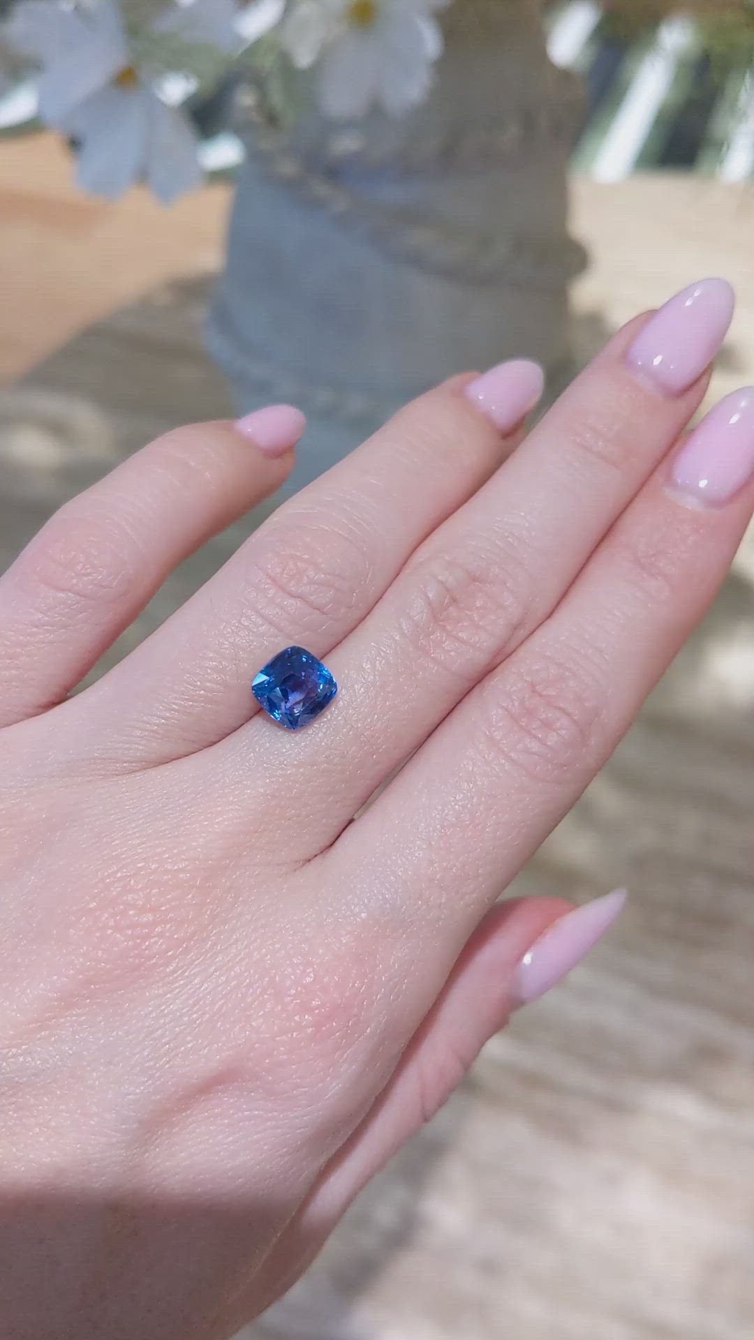 3.05 Ct. Blue Sapphire from Ceylon (Sri Lanka) Size Video