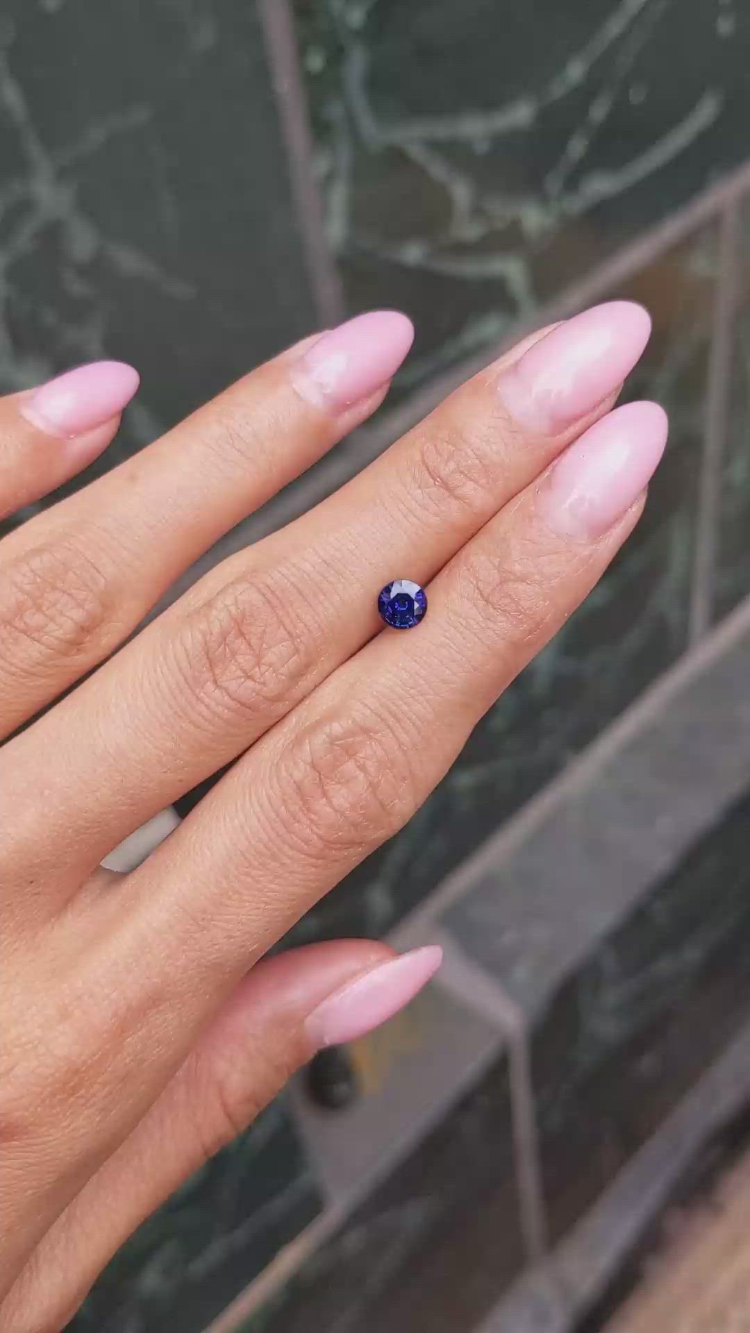 0.77 Ct. Blue Sapphire from Ceylon (Sri Lanka) Size Video