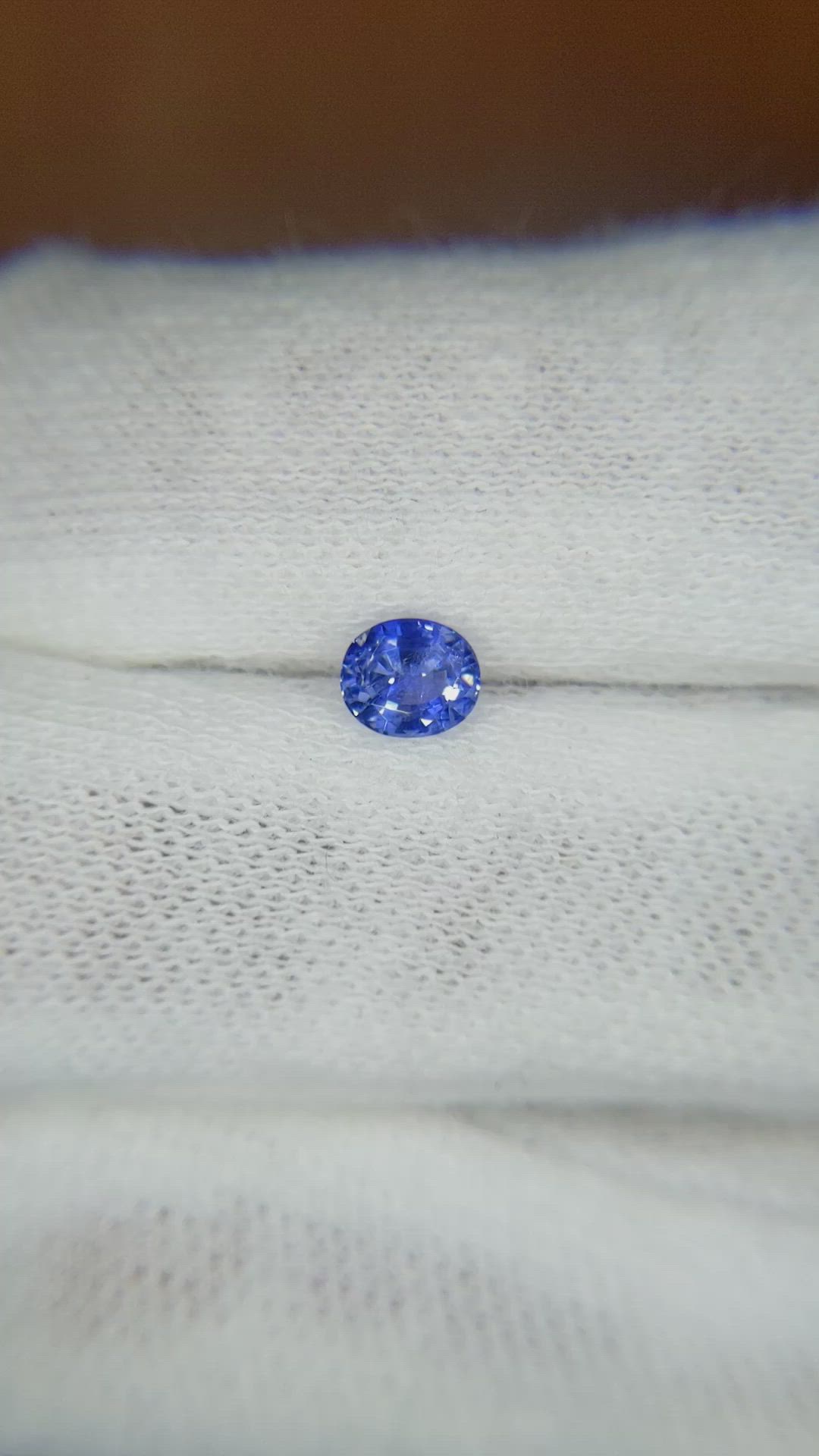0.52 Ct. Blue Sapphire from Ceylon (Sri Lanka) Size Video