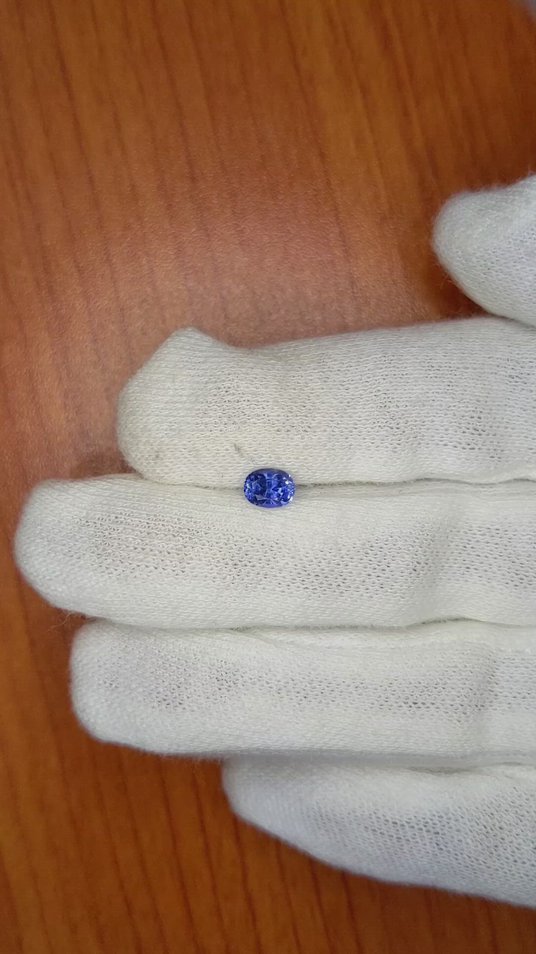 0.74 Ct. Blue Sapphire from Ceylon (Sri Lanka) Size Video