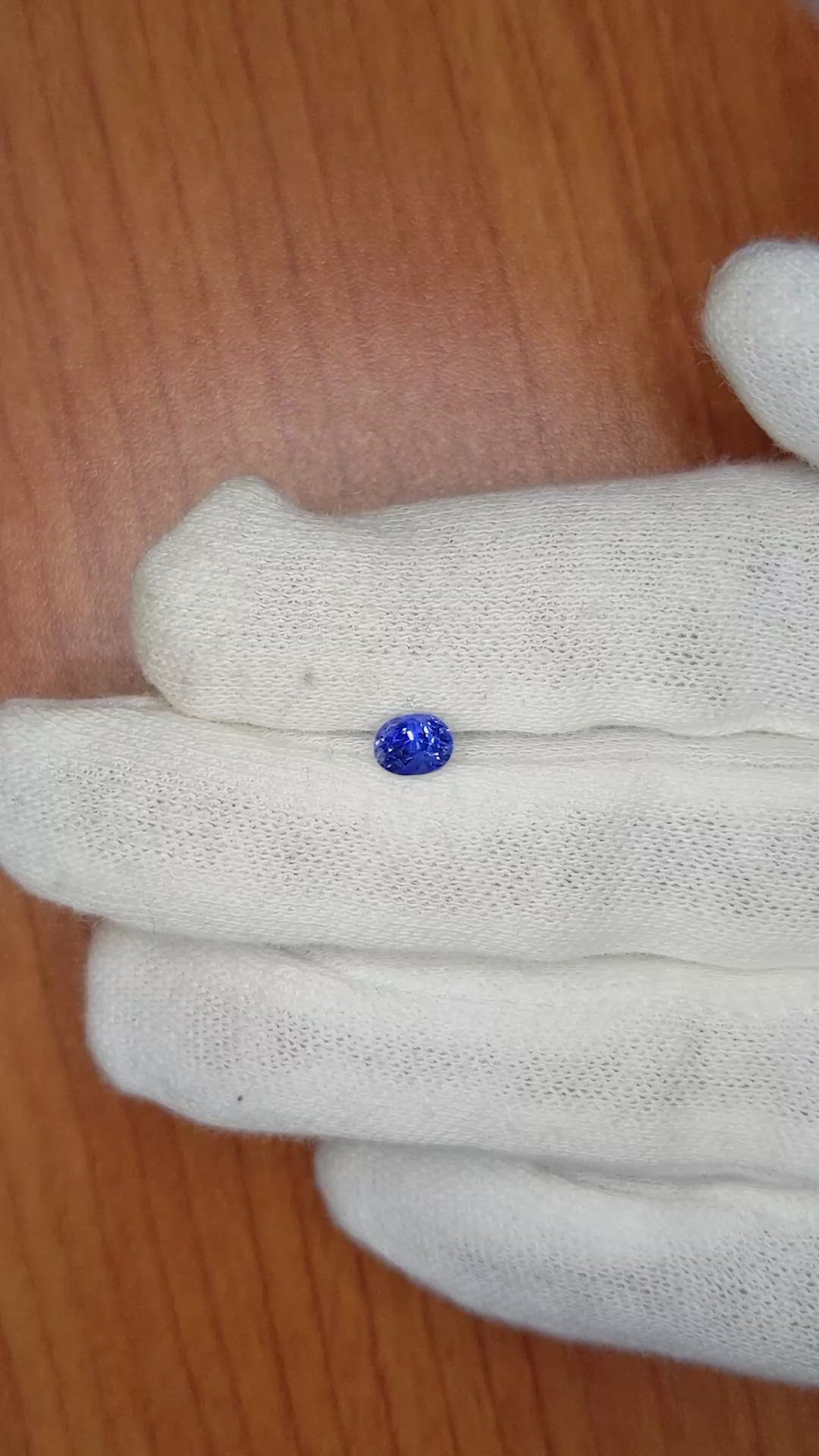 0.78 Ct. Blue Sapphire from Ceylon (Sri Lanka) Size Video