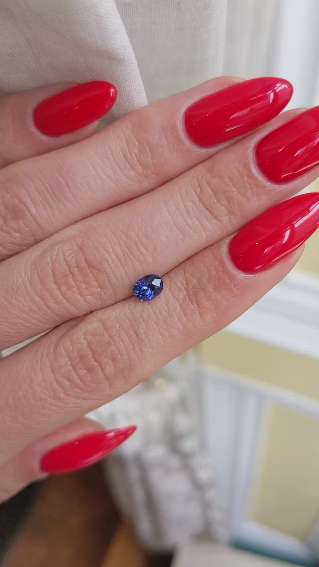 0.78 Ct. Blue Sapphire from Ceylon (Sri Lanka) Size Video