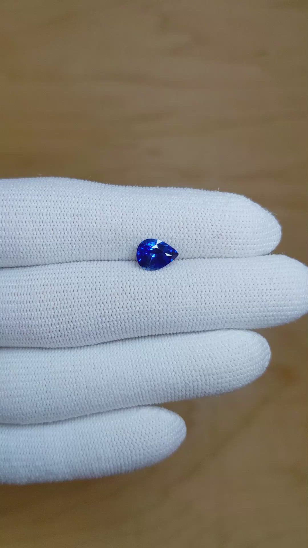 1.62 Ct. Blue Sapphire from Ceylon (Sri Lanka) Size Video