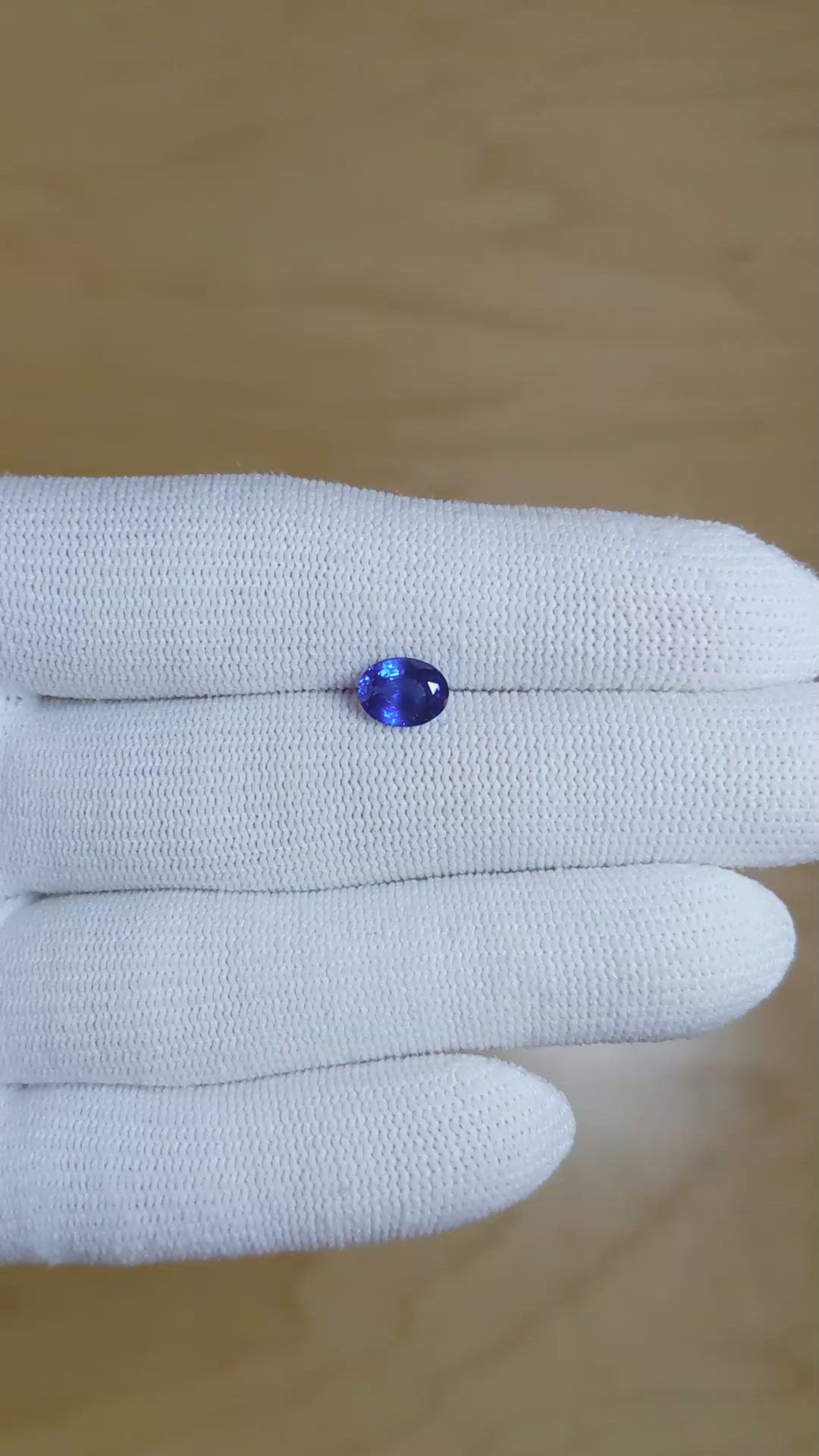 1.26 Ct. Blue Sapphire from Ceylon (Sri Lanka) Size Video