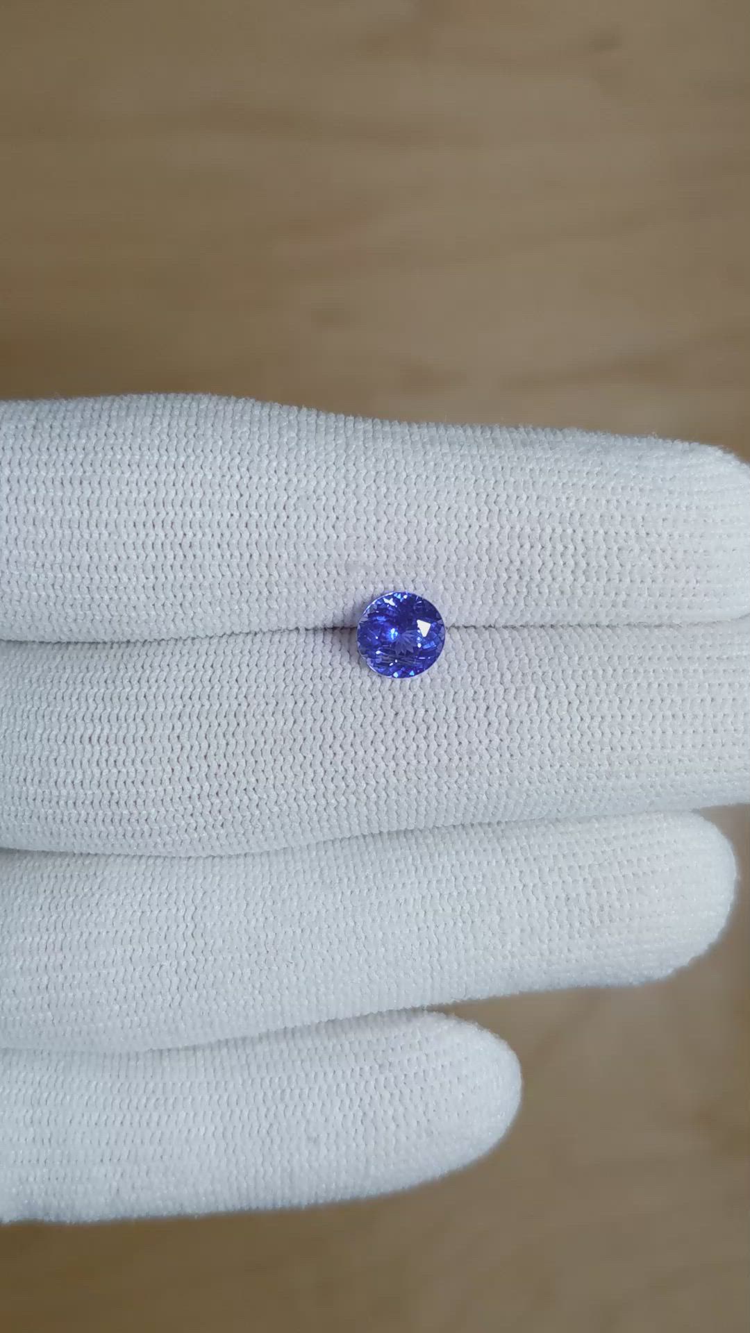 1.44 Ct. Blue Sapphire from Ceylon (Sri Lanka) Size Video