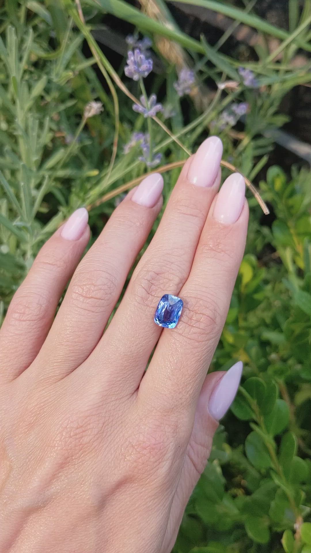 4.12 Ct. Blue Sapphire from Ceylon (Sri Lanka) Size Video