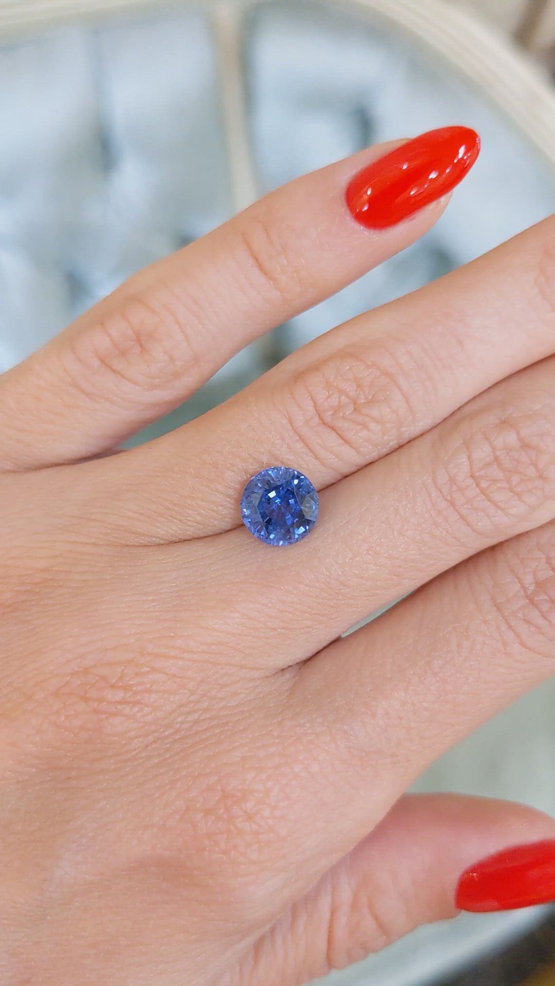 2.55 Ct. Blue Sapphire from Ceylon (Sri Lanka) Size Video