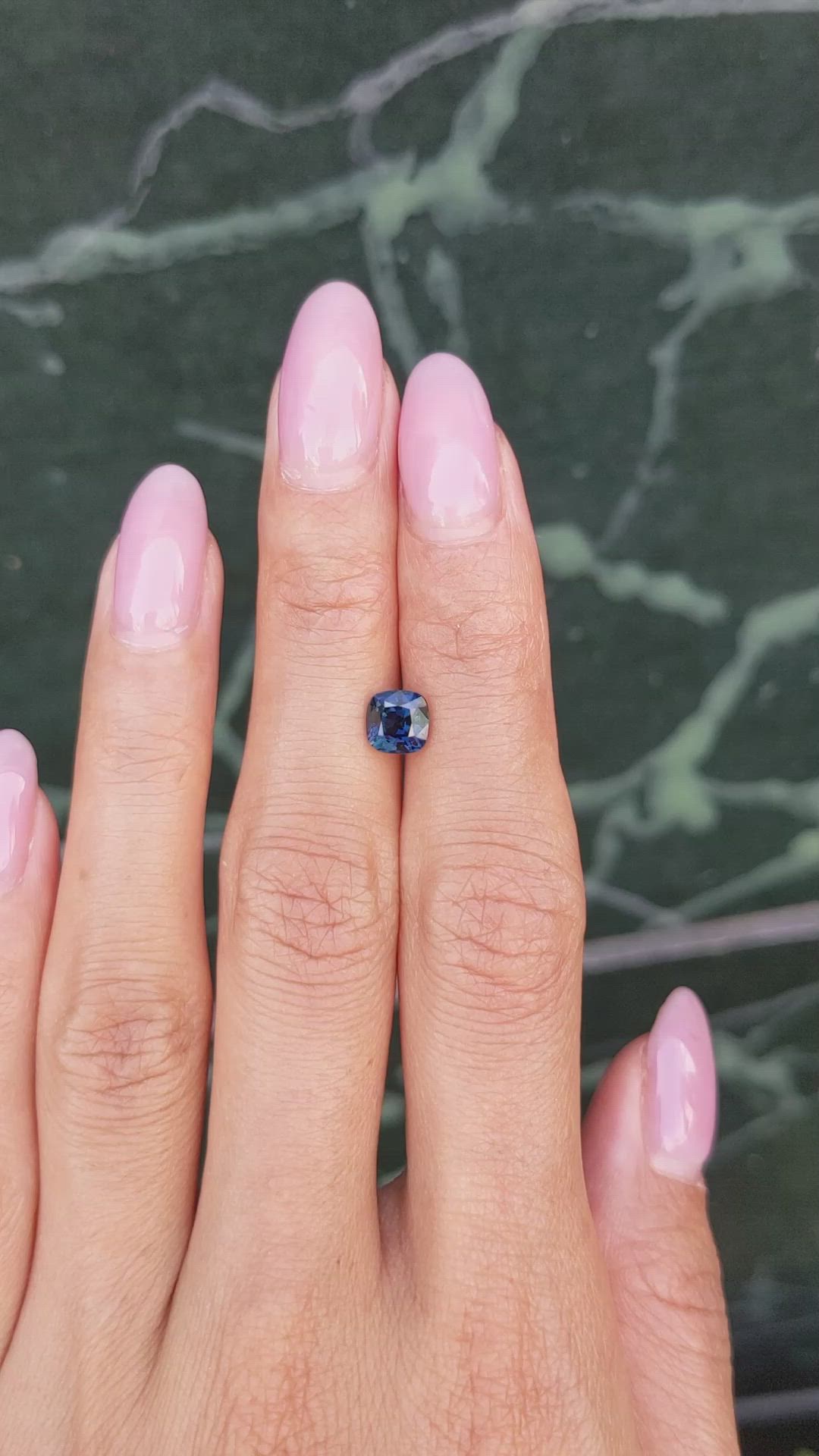 1.29 Ct. Greenish Blue Sapphire from Ceylon (Sri Lanka) Size Video