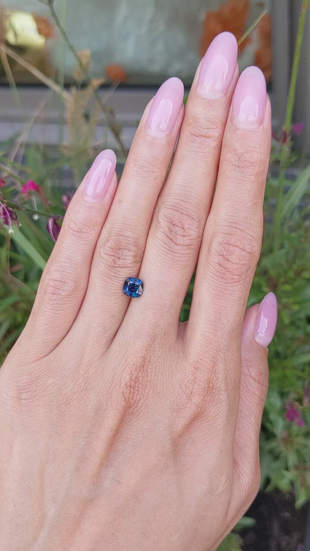 1.29 Ct. Greenish Blue Sapphire from Ceylon (Sri Lanka) Size Video
