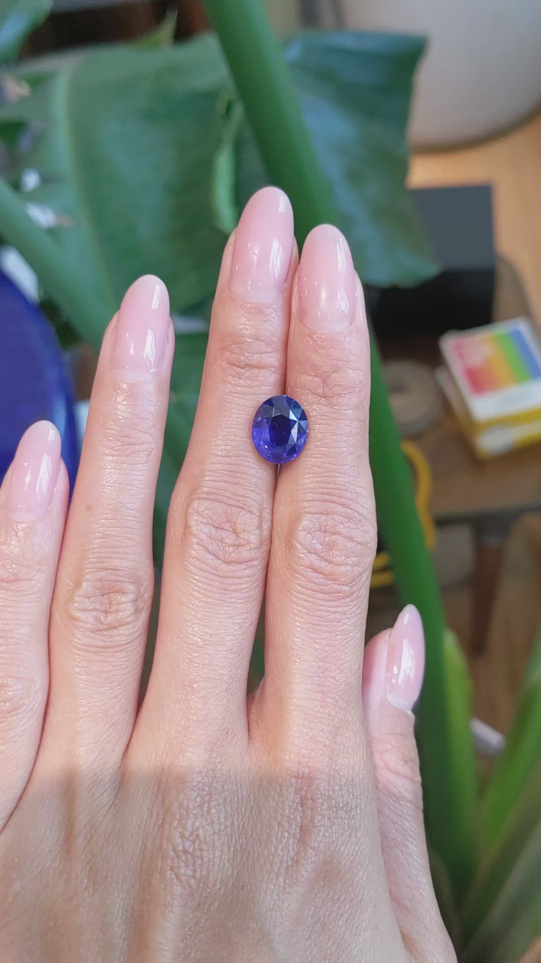 5.07 Ct. Blue Sapphire from Ceylon (Sri Lanka) Size Video