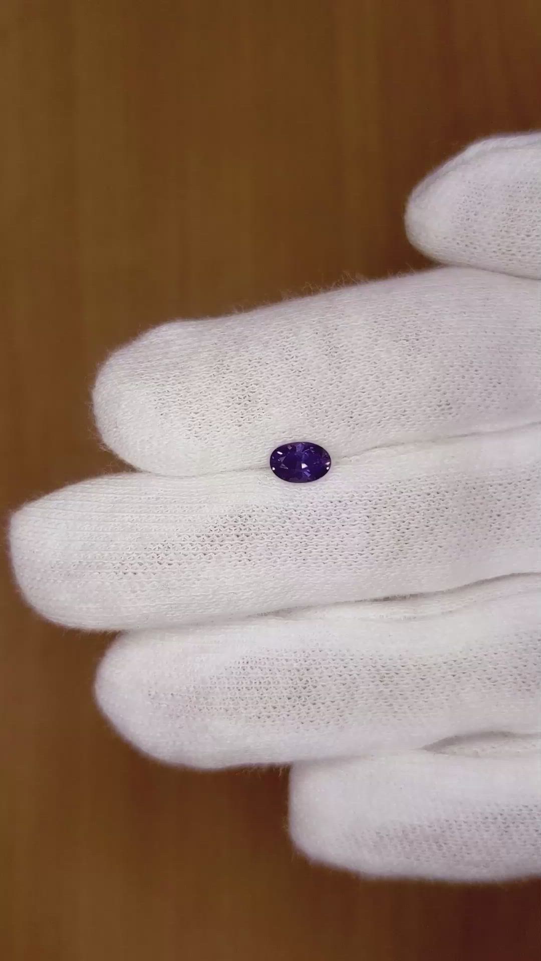 0.65 Ct. Color Change Sapphire from Ceylon (Sri Lanka) Size Video