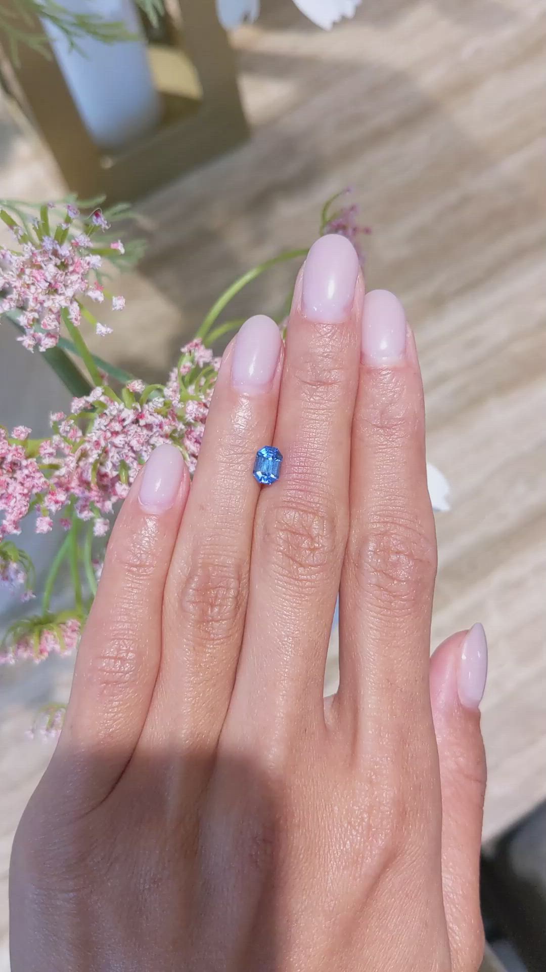 1.04 Ct. Blue Sapphire from Ceylon (Sri Lanka) Size Video