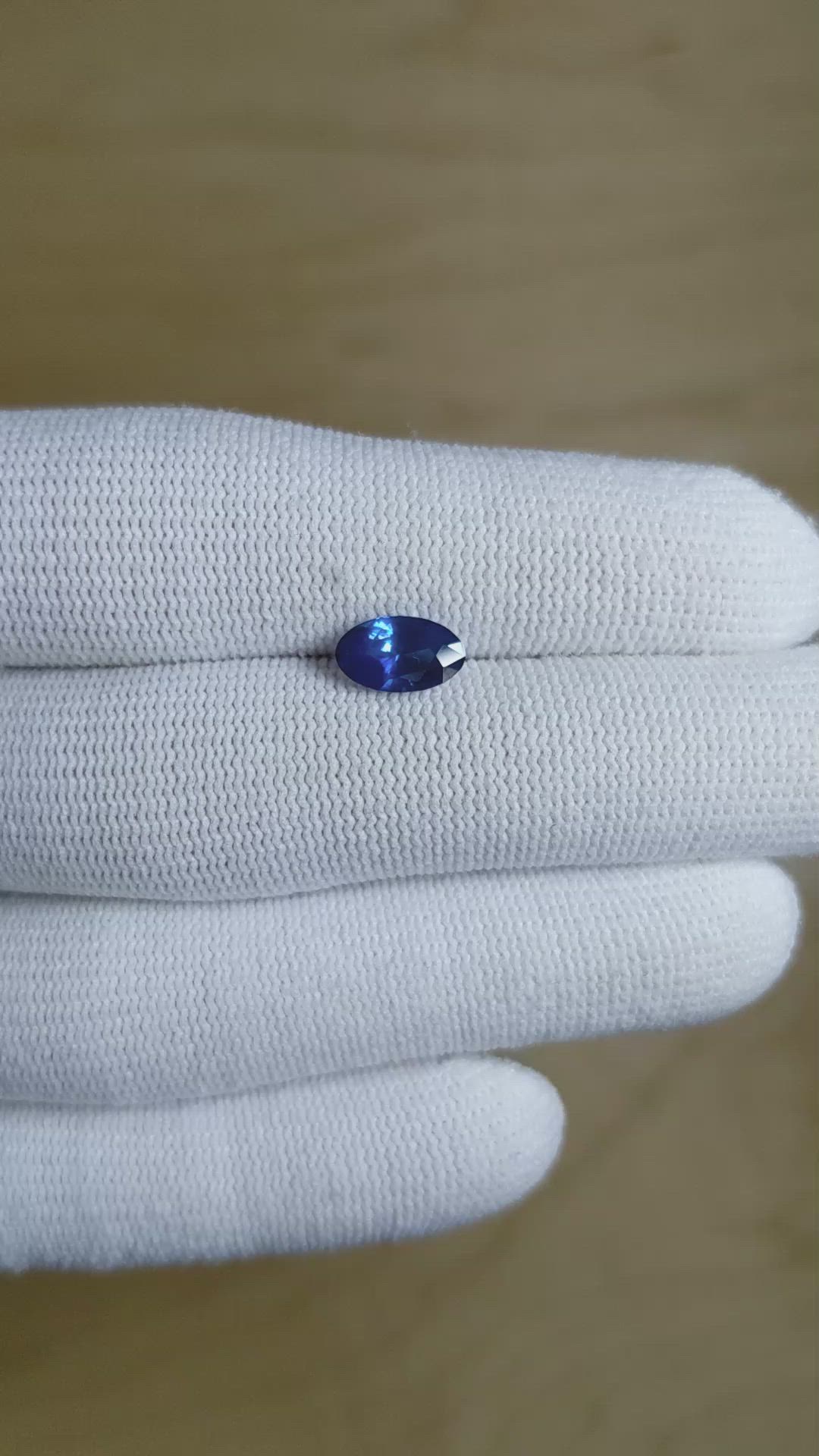 1.35 Ct. Blue Sapphire from Thailand Size Video