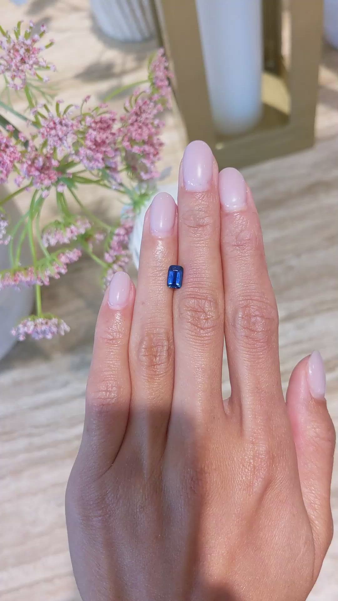 1.23 Ct. Blue Sapphire from Ceylon (Sri Lanka) Size Video
