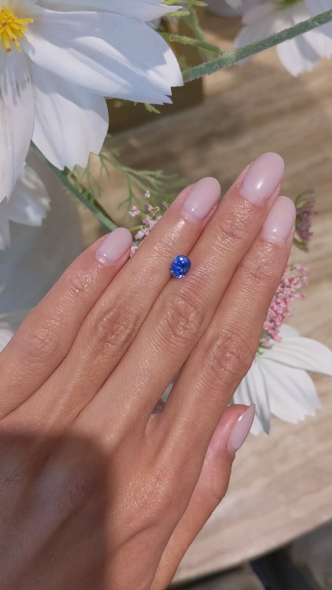 1.18 Ct. Blue Sapphire from Ceylon (Sri Lanka) Size Video