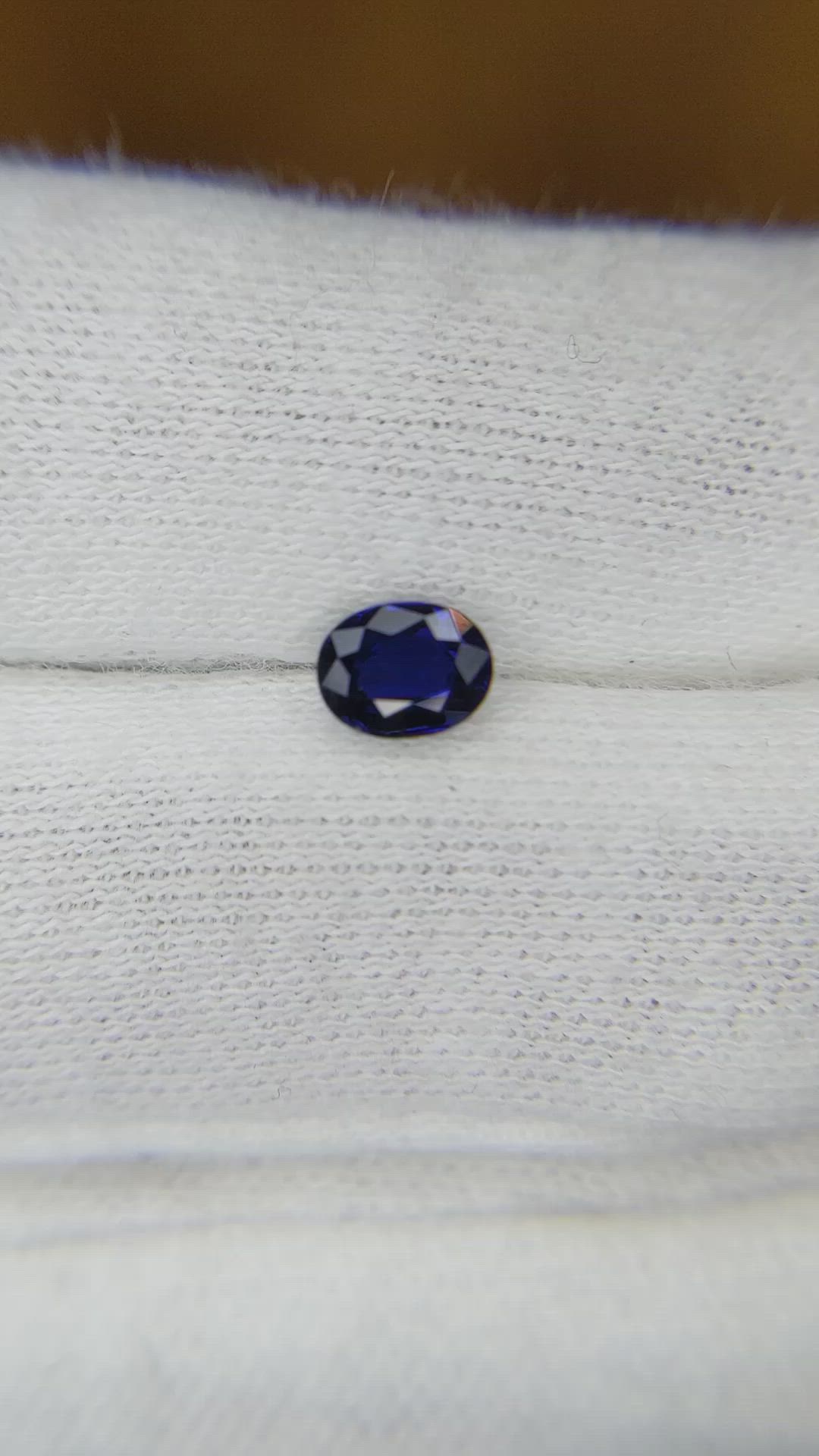 0.58 Ct. Blue Sapphire from Ceylon (Sri Lanka) Size Video