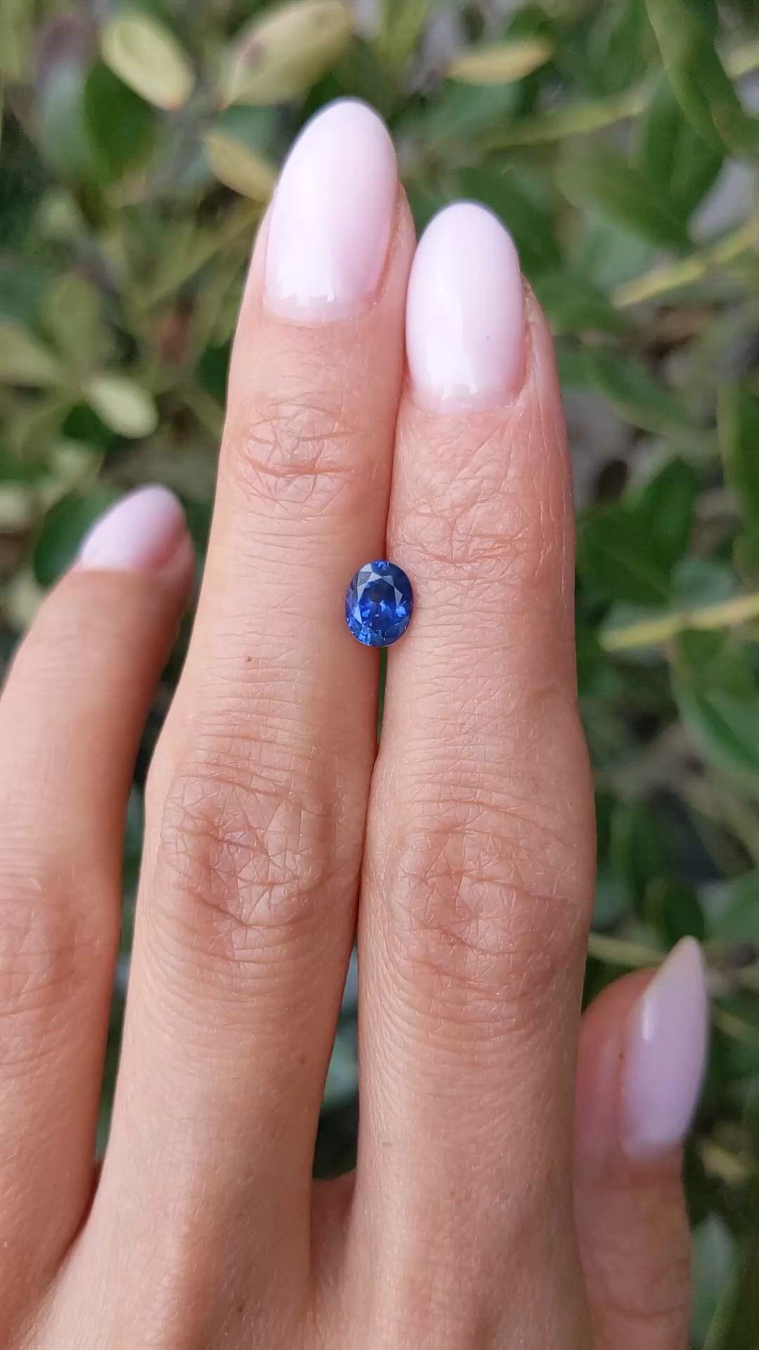 0.87 Ct. Blue Sapphire from Ceylon (Sri Lanka) Size Video