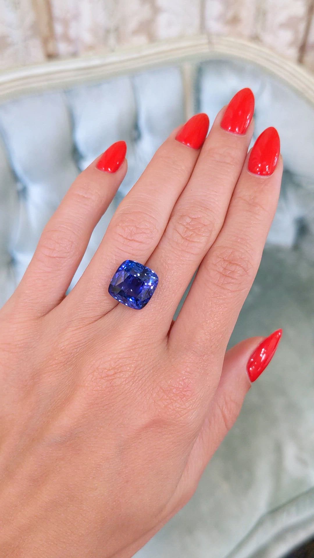 11.20 Ct. Blue Sapphire from Ceylon (Sri Lanka) Size Video