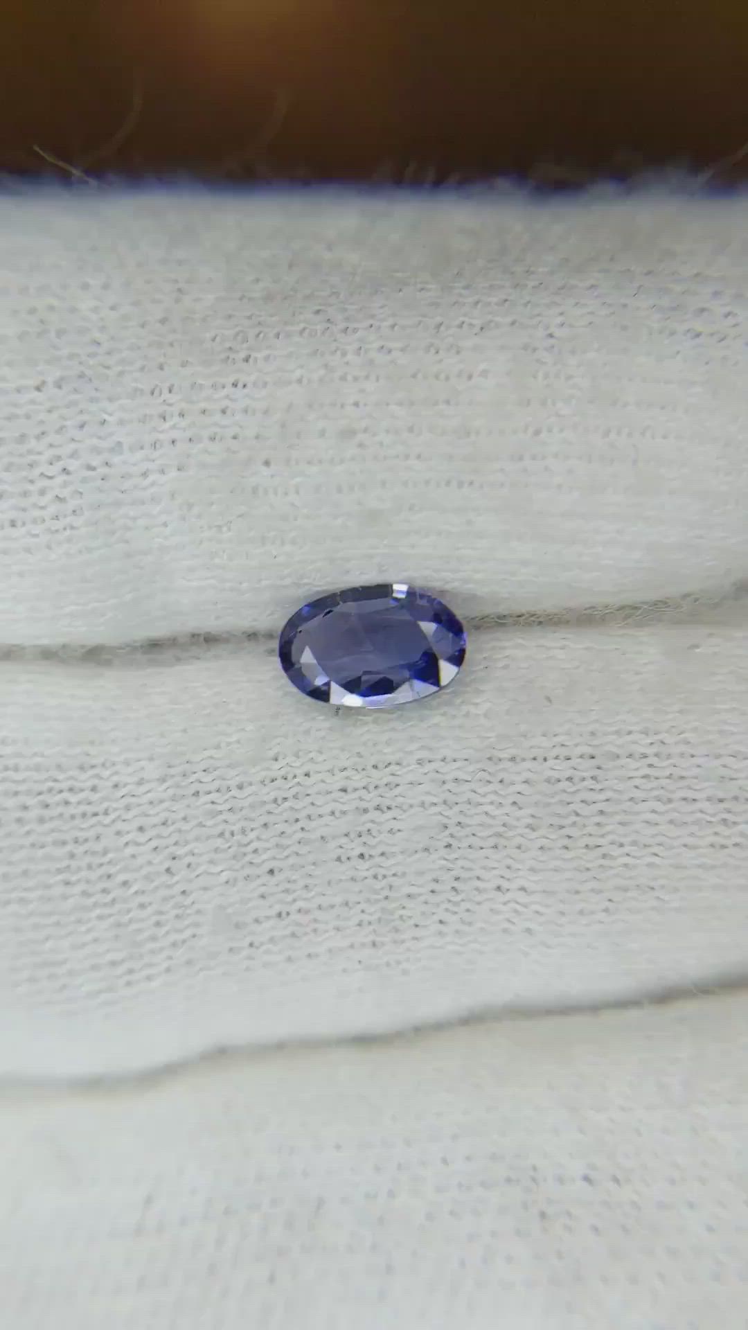 0.63 Ct. Blue Sapphire from Ceylon (Sri Lanka) Size Video